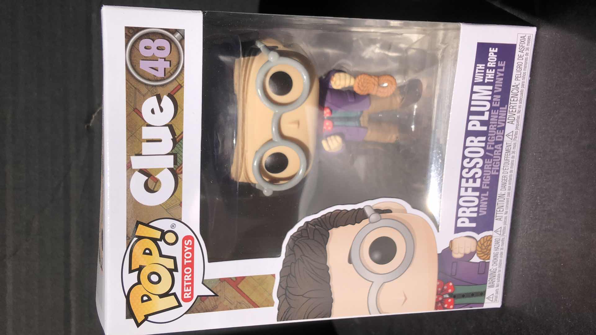 Photo 1 of NIB FUNKO POP RETRO CLUE PROFESSOR PLUM WITH THE ROPE VINYL FIGURINE