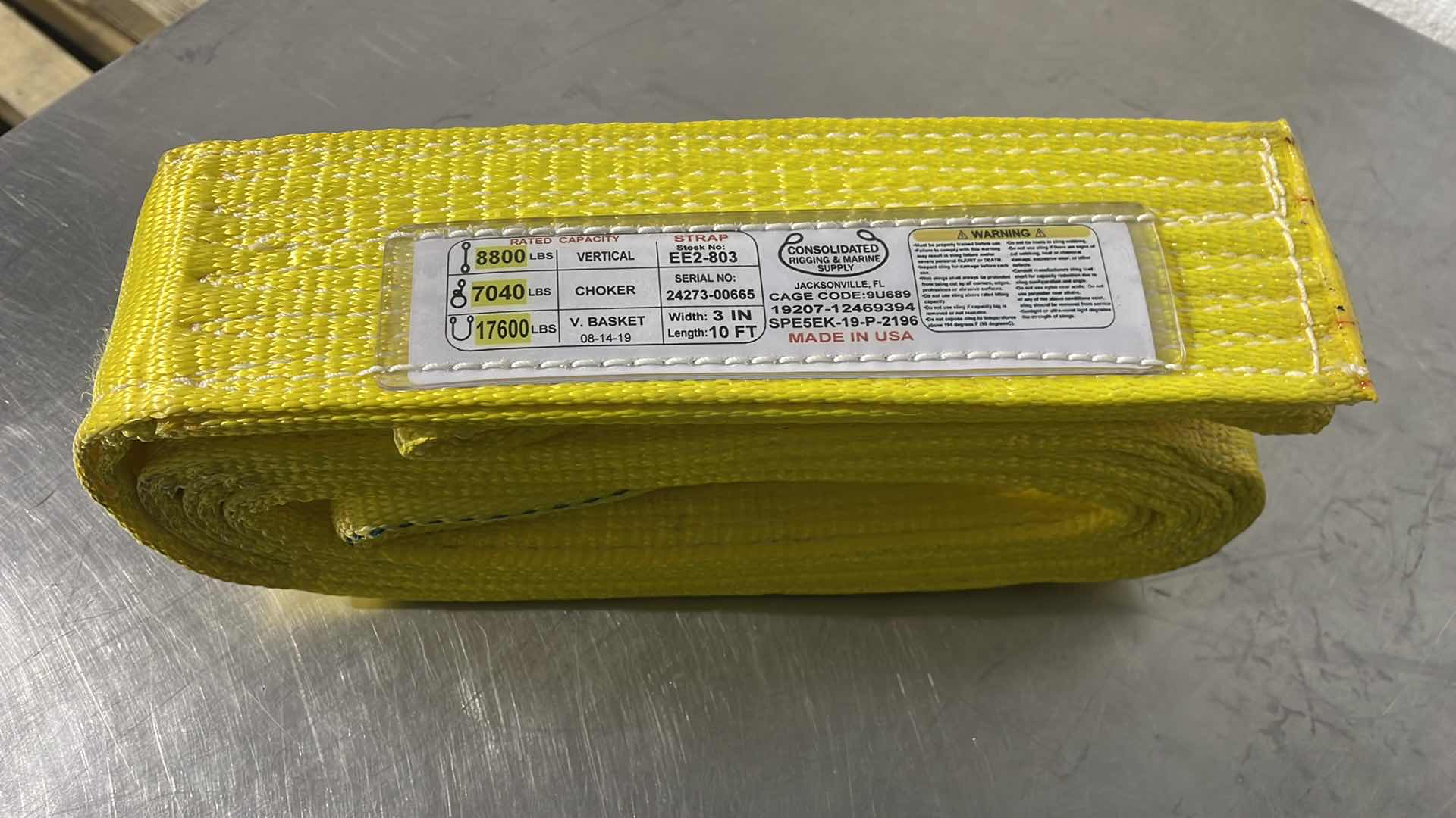 Photo 1 of CONSOLIDATED RIGGING & MARINE SUPPLY WEBBING STRAP USA 3” X 10’