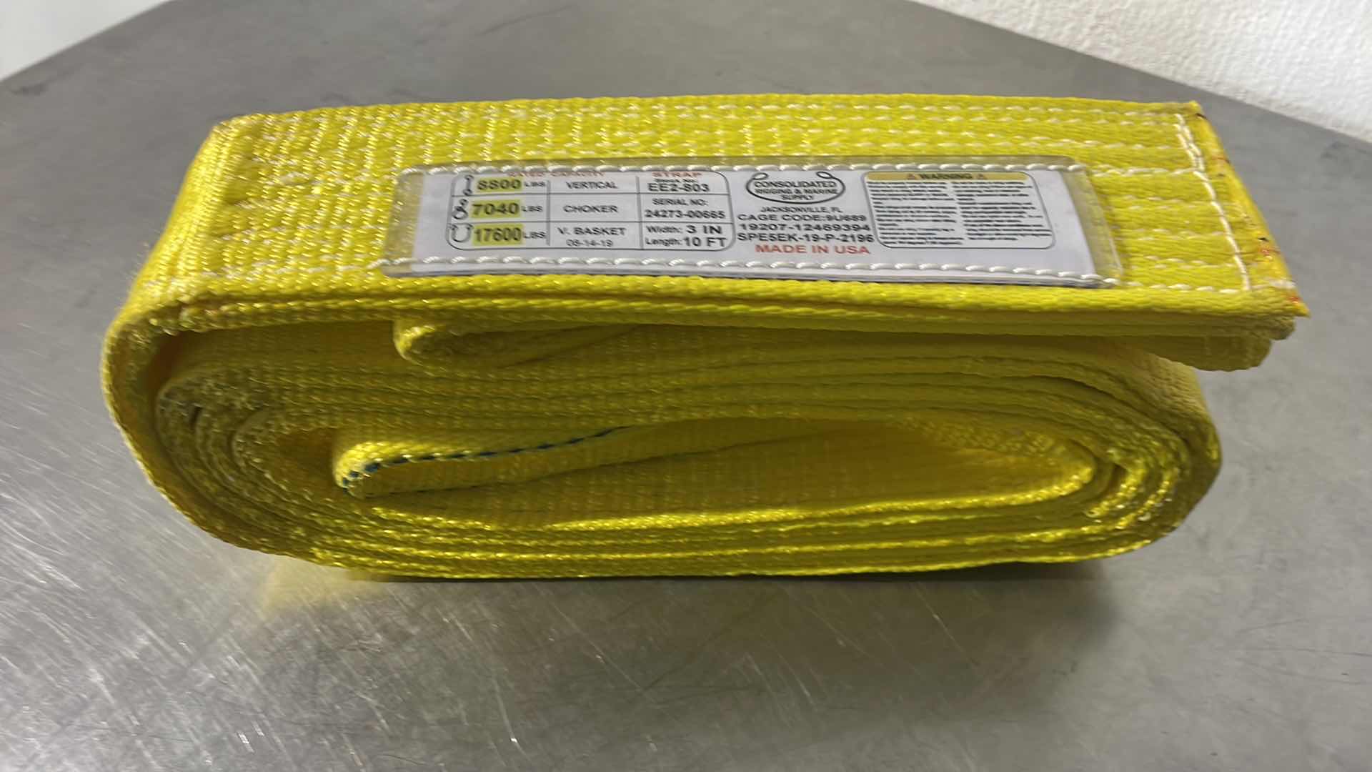 Photo 1 of CONSOLIDATED RIGGING & MARINE SUPPLY WEBBING STRAP USA 3” X 10’