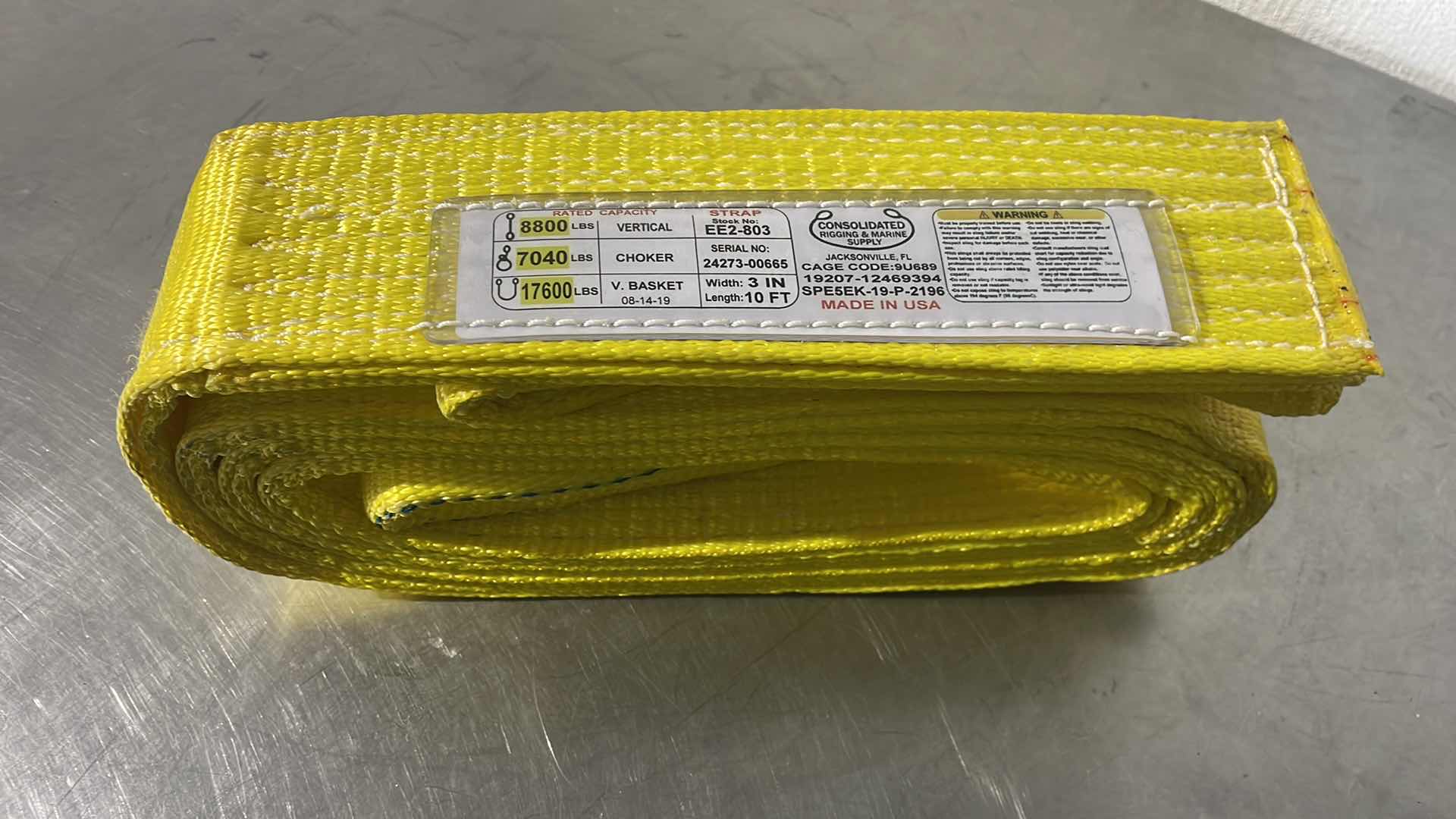 Photo 1 of CONSOLIDATED RIGGING & MARINE SUPPLY WEBBING STRAP USA 3” X 10’