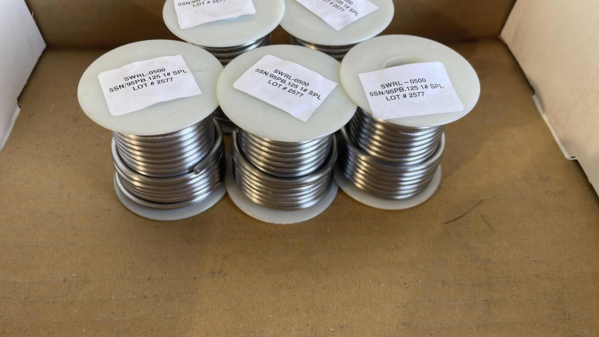 Photo 2 of CONQUEST ALLOYS WIRE SOLDER 5SN/95PB.125 1LB SPOOL (5)