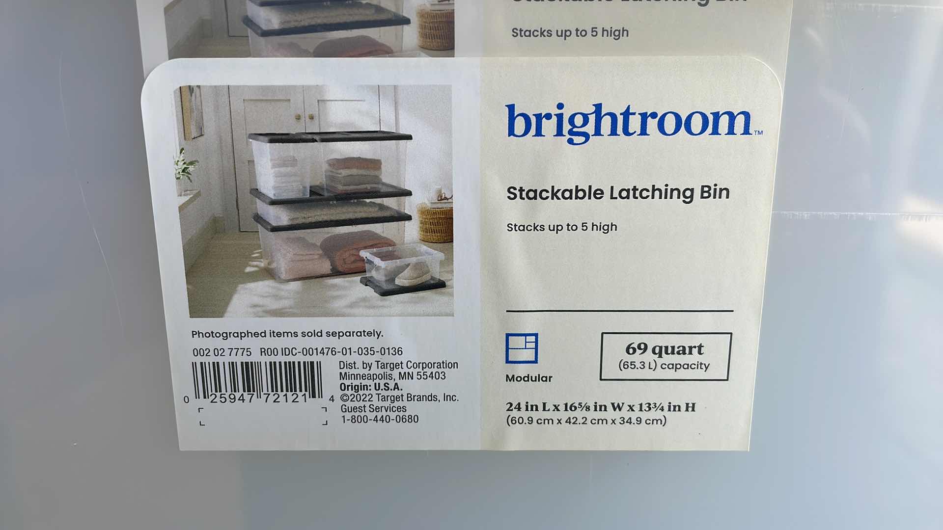 Photo 3 of BRIGHTROOM STACKABLE LATCHING BIN 69QT 24” x 16-5/8”  H13-3/4” (6)