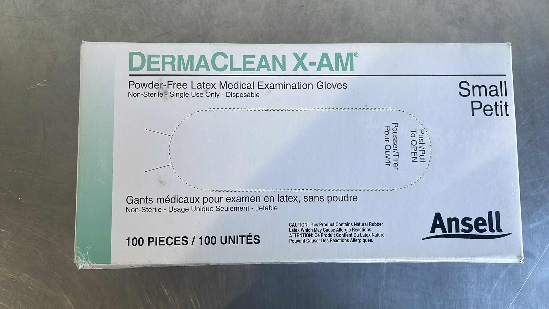 Photo 2 of DERMACLEAN X-AM SMALL POWDER FREE LATEX MEDICAL EXAMINATION GLOVES (10)