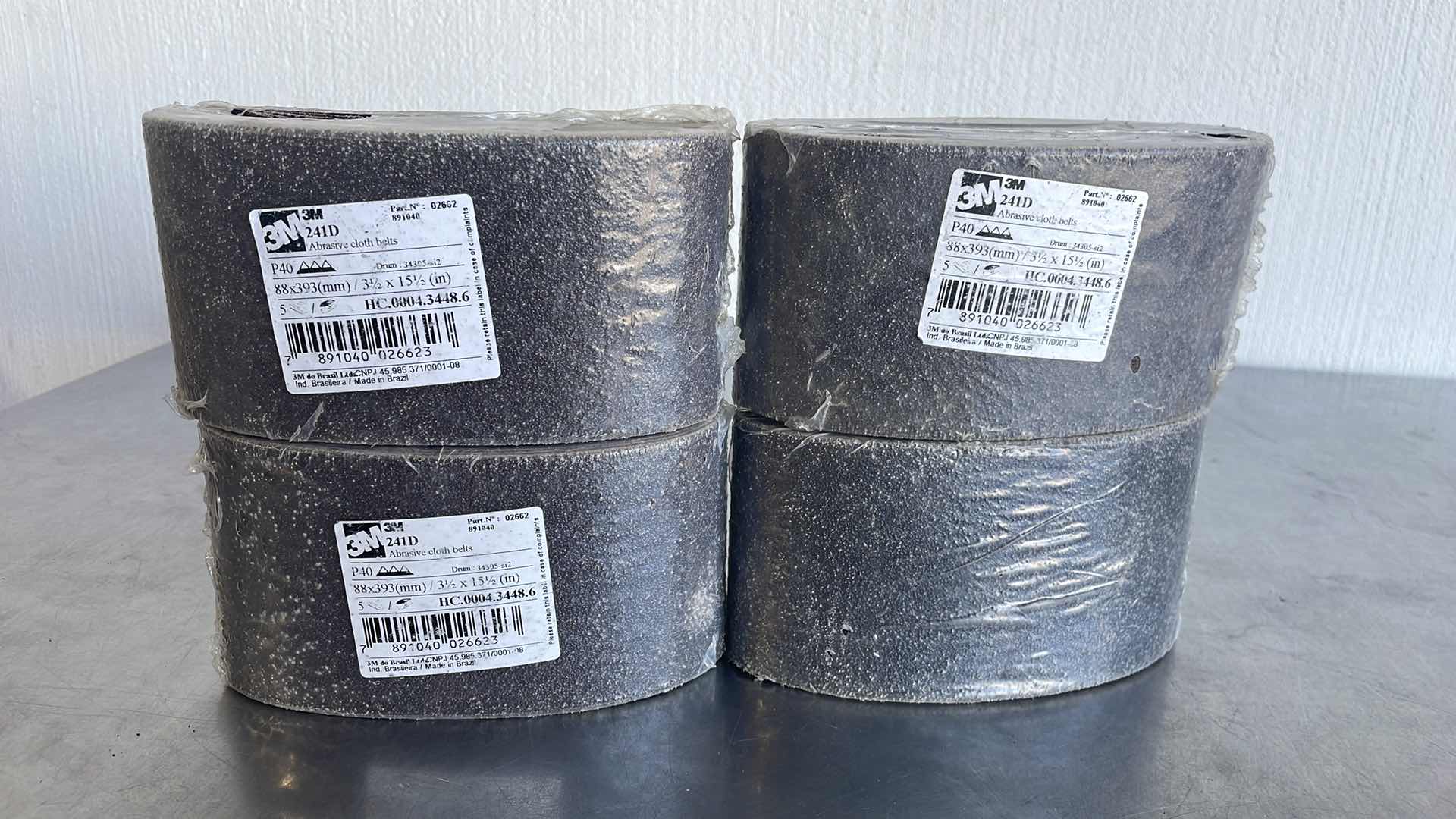 Photo 1 of 3M 241D ABRASIVE CLOTH BELTS 3-1/2” X 15-1/2” 4-5 PACKS