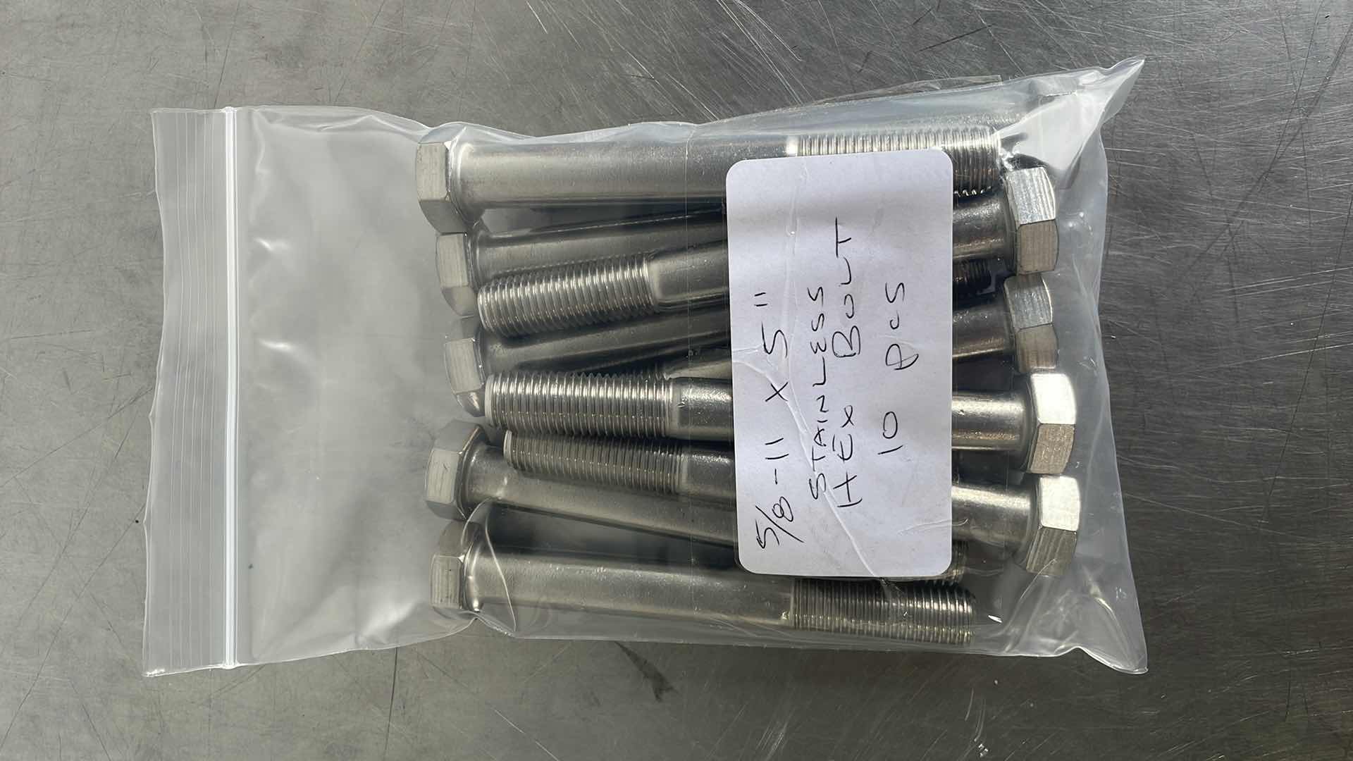 Photo 1 of 5/8-11 X 5” STAINLESS HEX BOLT 10 PCS