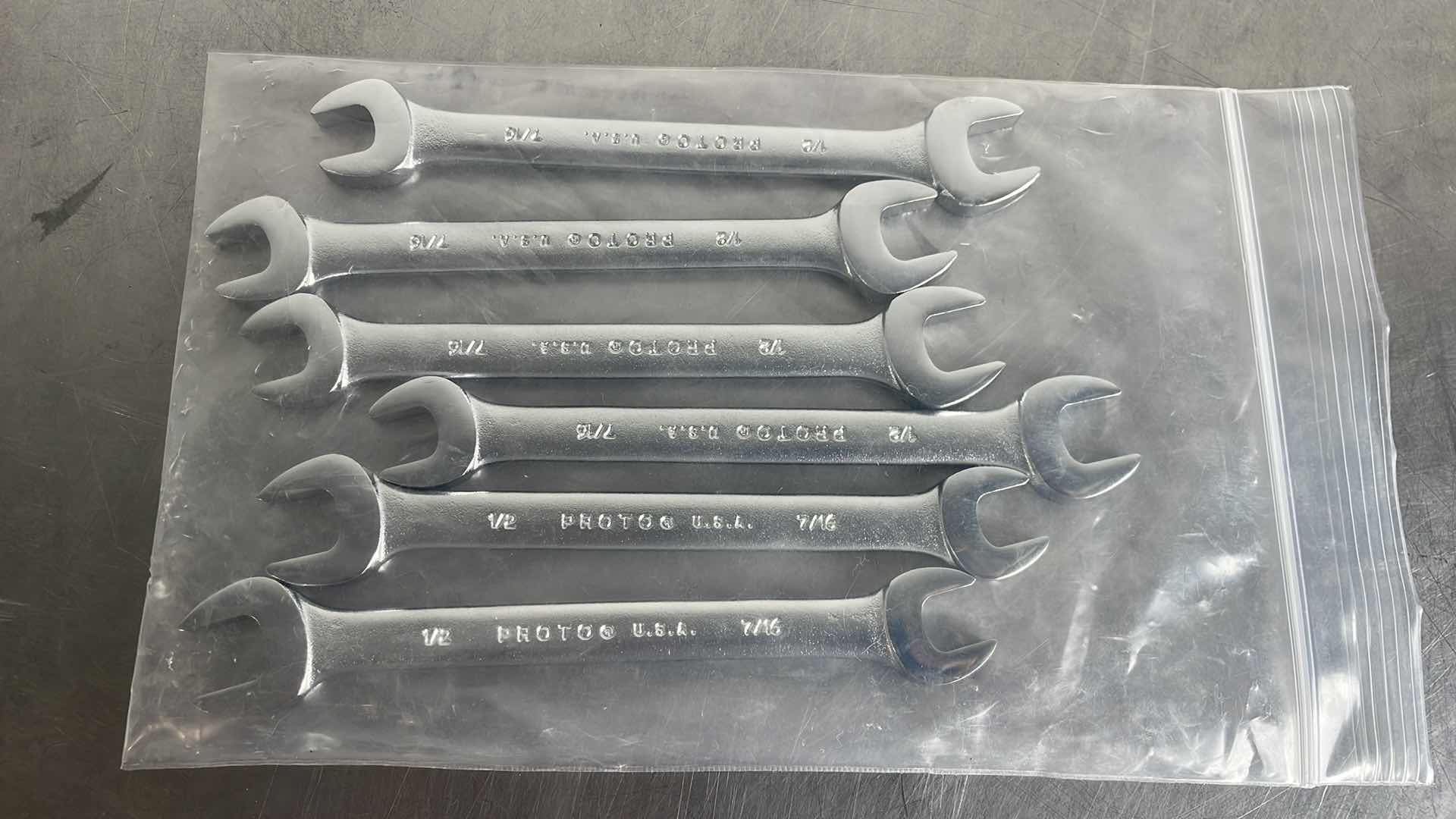 Photo 1 of PROTO USA OPEN END COMBINATION WRENCH 1/2” & 7/16” (6)