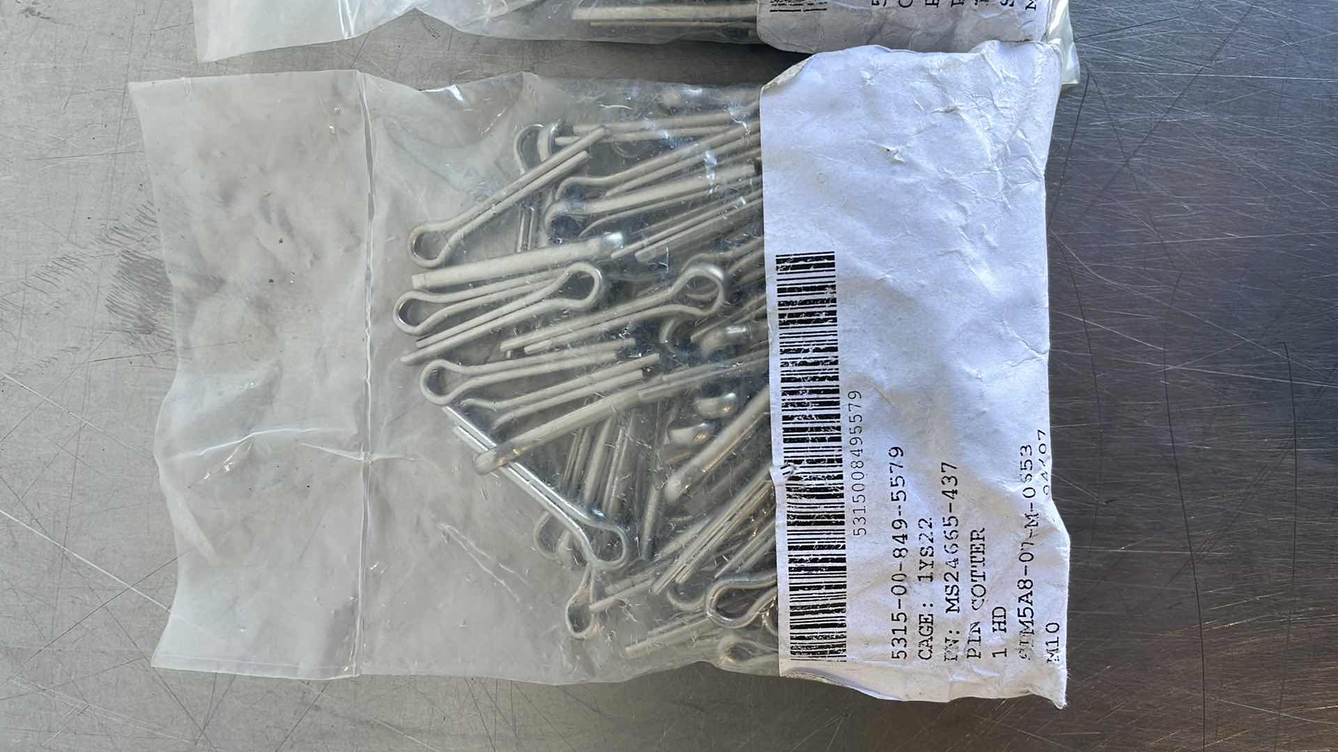 Photo 2 of 5/32" X 1" 304 STAINLESS STEEL COTTER PINS MIL-SPEC MS24665- 437 (500)