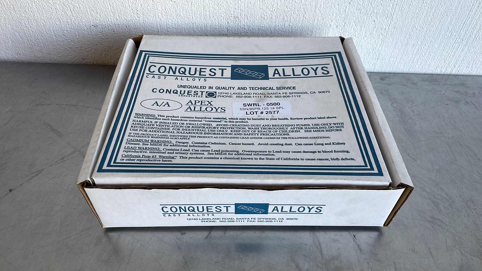 Photo 1 of CONQUEST ALLOYS WIRE SOLDER 5SN/95PB.125 1LB SPOOL (20)