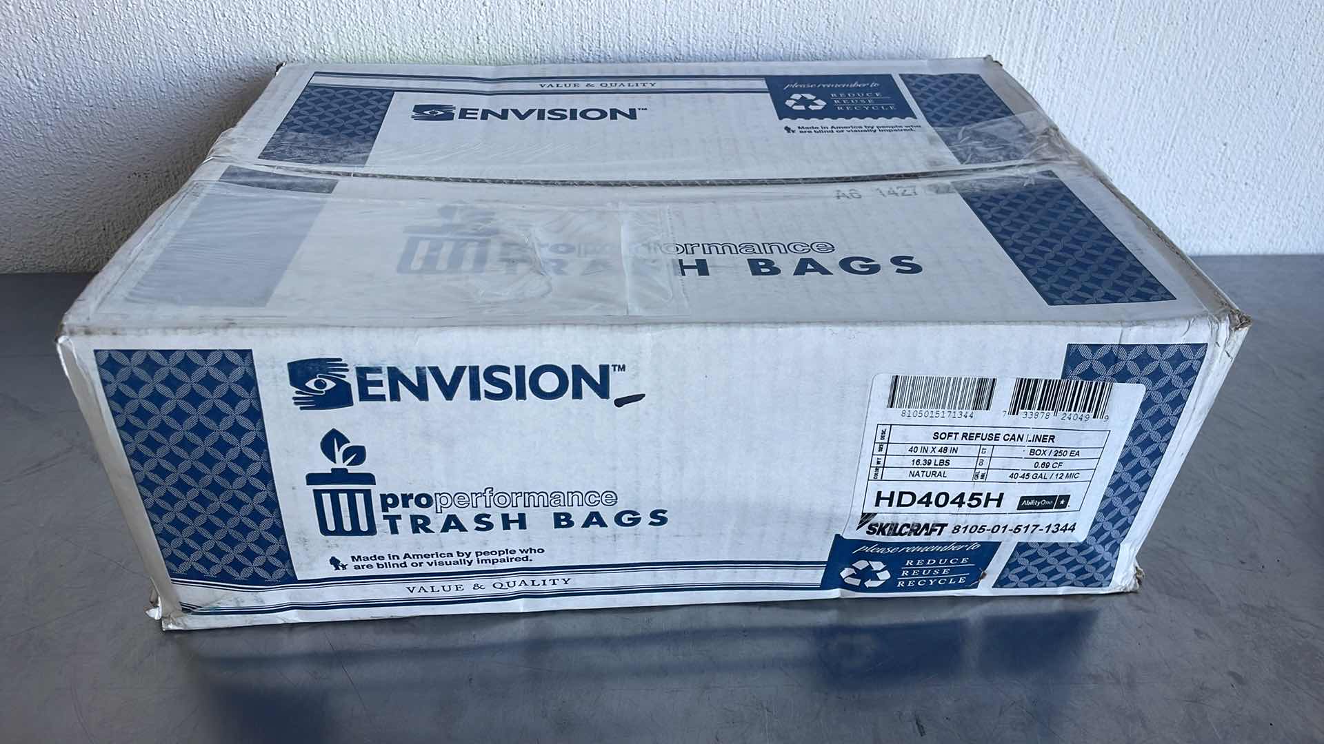 Photo 1 of ENVISION PRO PERFORMACE TRASH BAGS 40-45 GAL 250 PER BOX