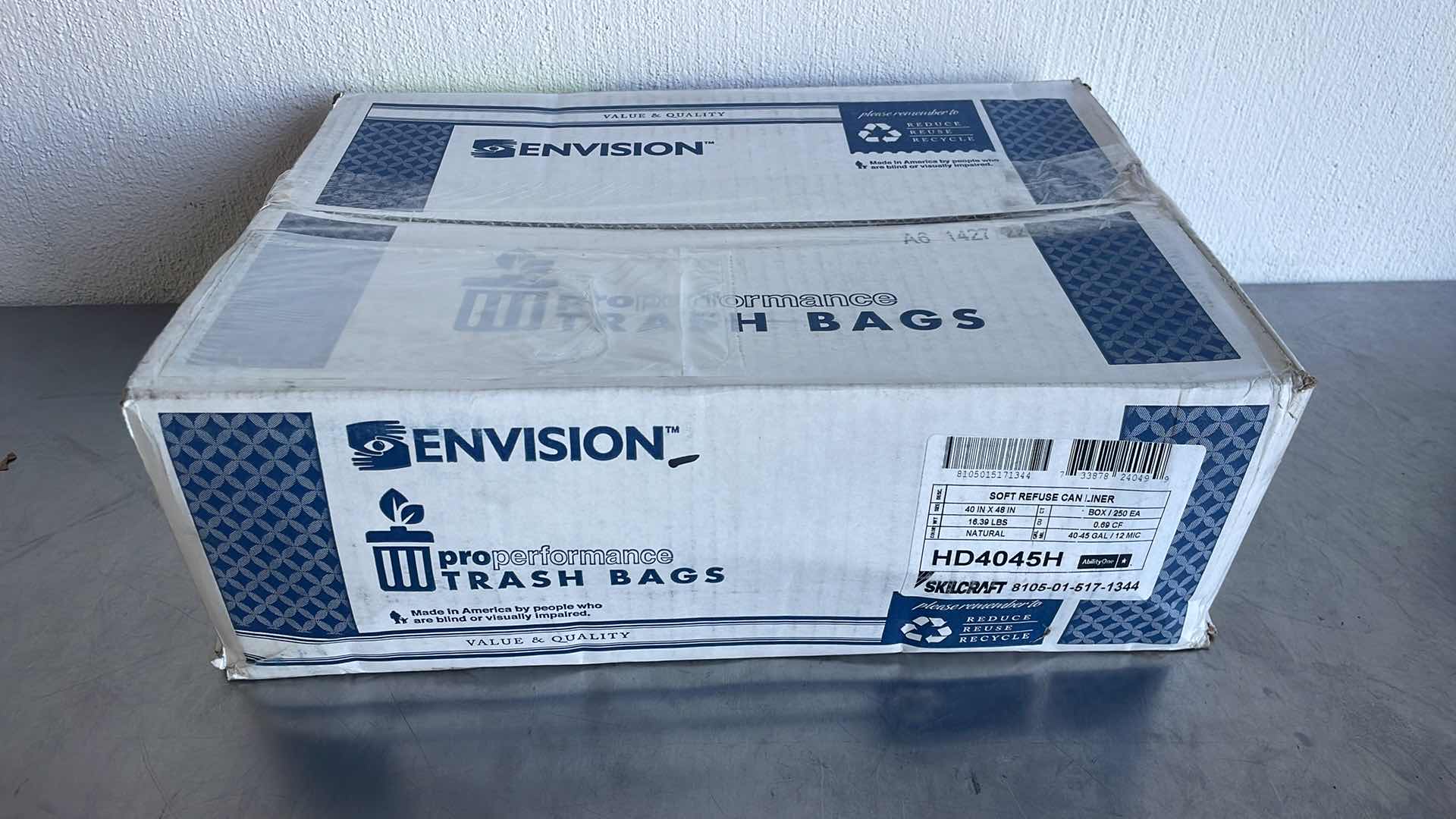 Photo 1 of ENVISION PRO PERFORMACE TRASH BAGS 40-45 GAL 250 PER BOX