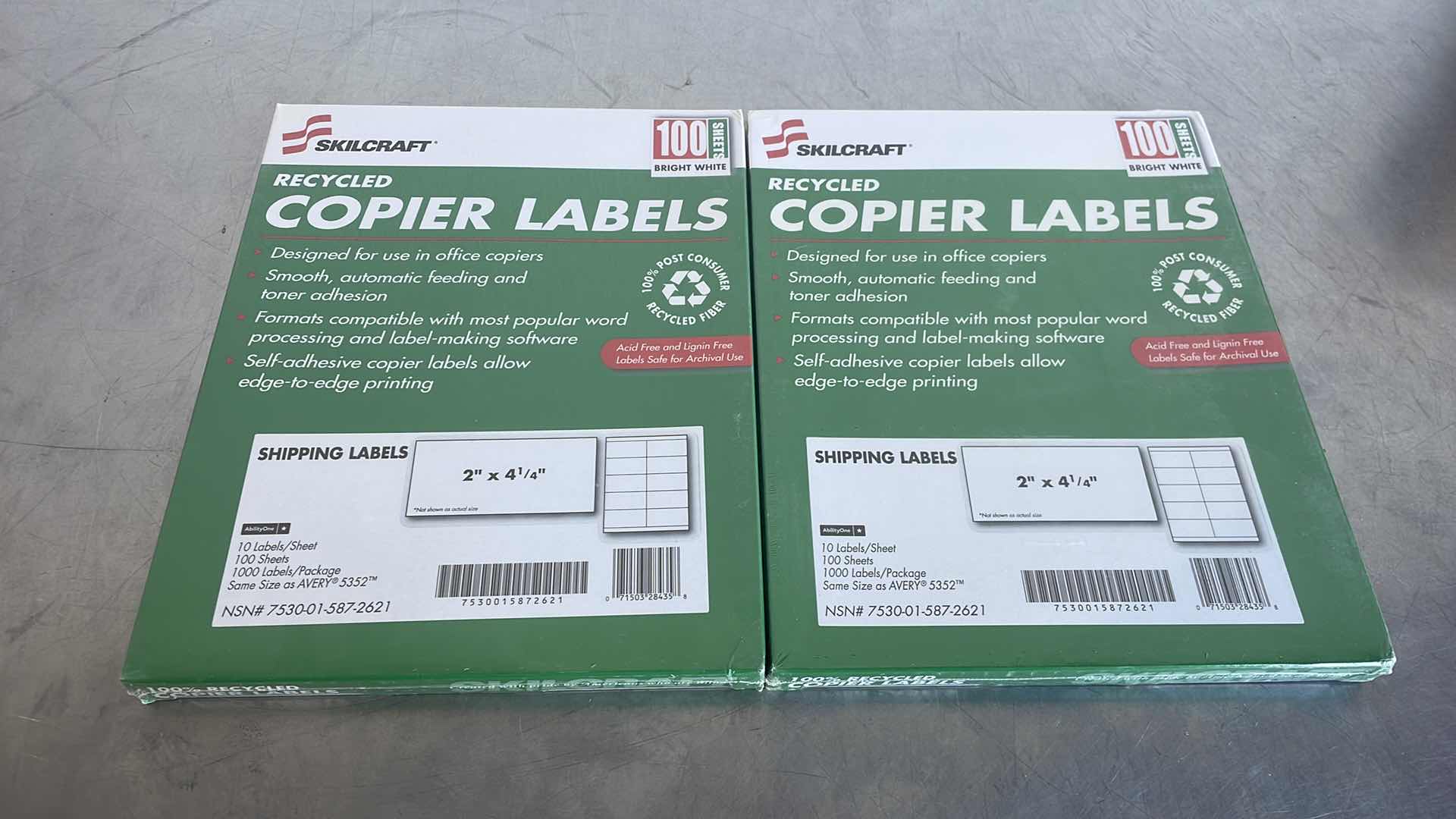 Photo 1 of SKILCRAFT RECYCLED COPIER LABELS