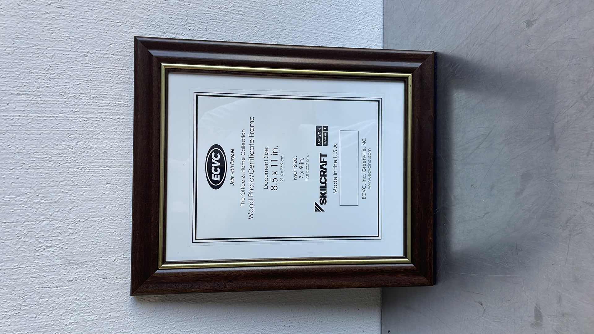 Photo 1 of SKILCRAFT WOOD PHOTO/CERTIFICATE FRAME 8-1/2” x 11”(12)