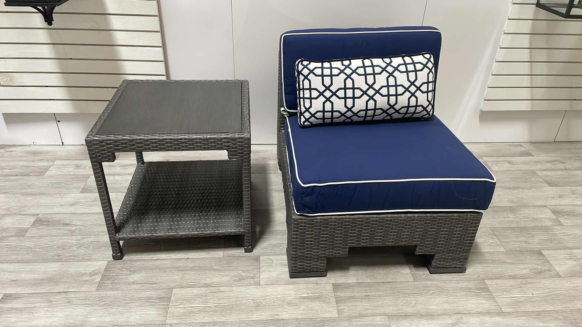 Photo 1 of WOODWARD LORENZO ARMLESS LOUNGE CHAIR AND LORENZO SIDE TABLE