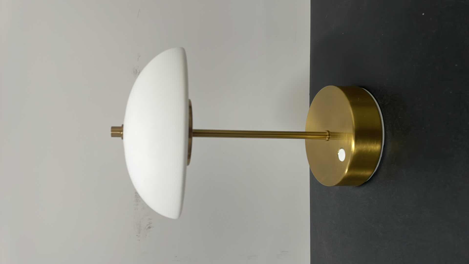 Photo 1 of CRAFTMADE INDOOR RECHARGEABLE DIMMABLE LED PORTABLE LAMP WITH GLASS SHADE, SATIN BRASS, 86272R-LED