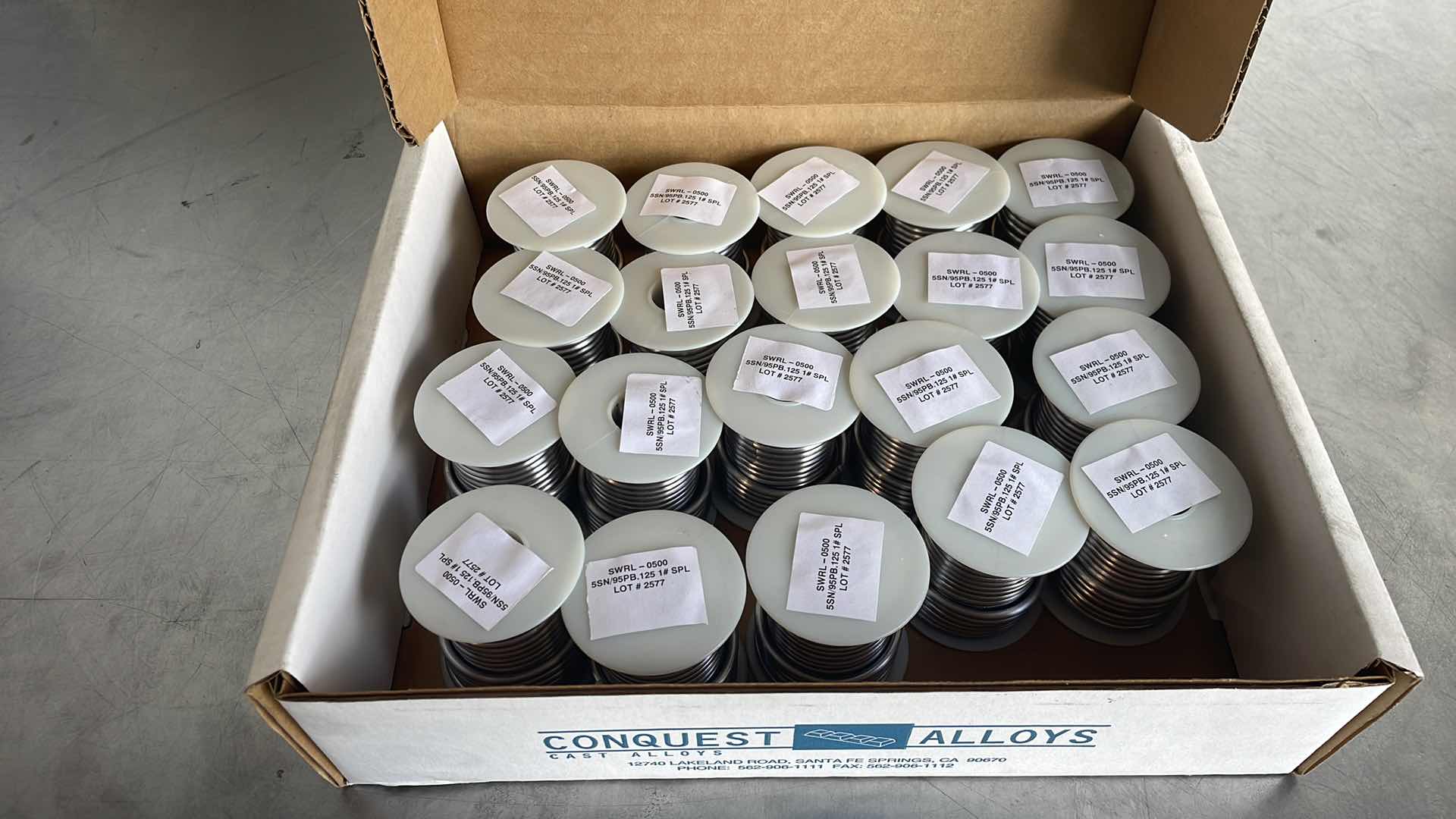 Photo 2 of CONQUEST ALLOYS WIRE SOLDER 5SN/95PB.125 1LB SPOOL (20)