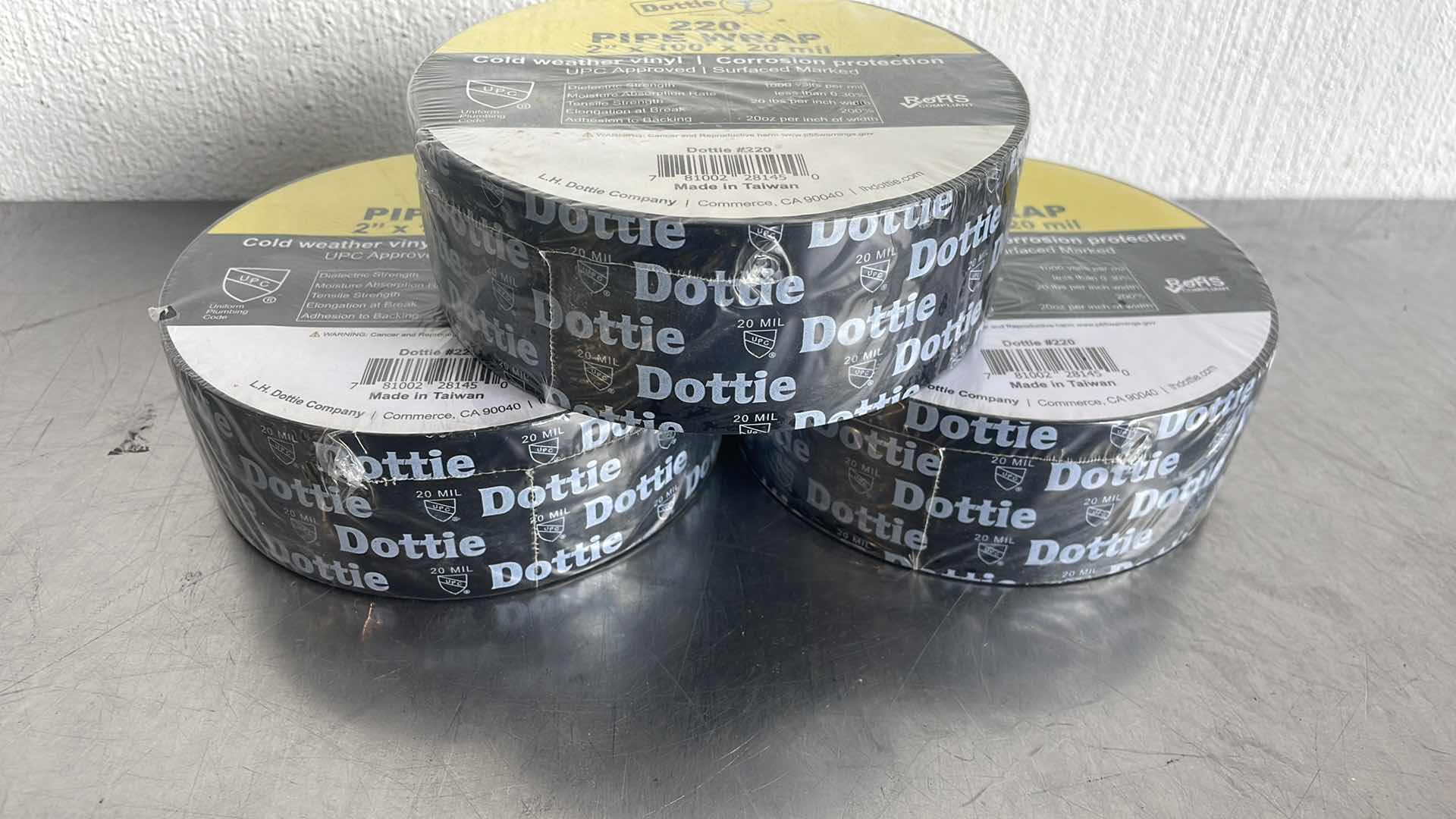 Photo 2 of DOTTIE 220 PIPE WRAP 2” x 100’ x 20MIL (3 ROLLS)