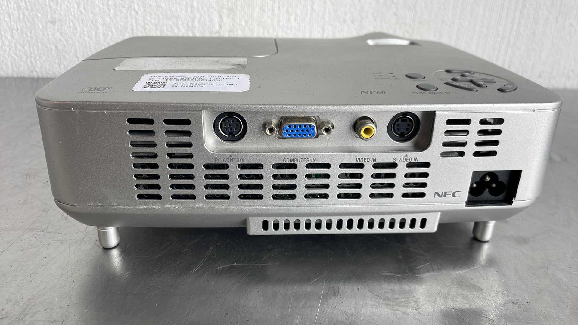 Photo 4 of NEC DLP PROJECTOR MODEL NP 60