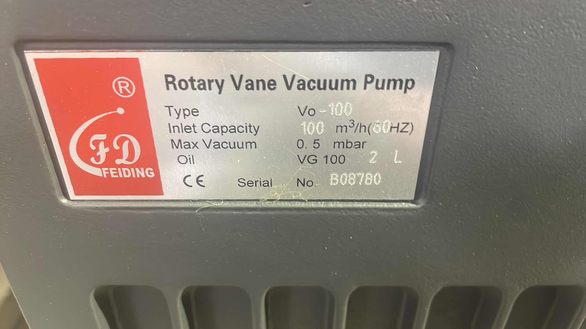 Photo 2 of FD FEIDING R5 VACUUM PUMP ROTARY VANE VACUUM PUMP