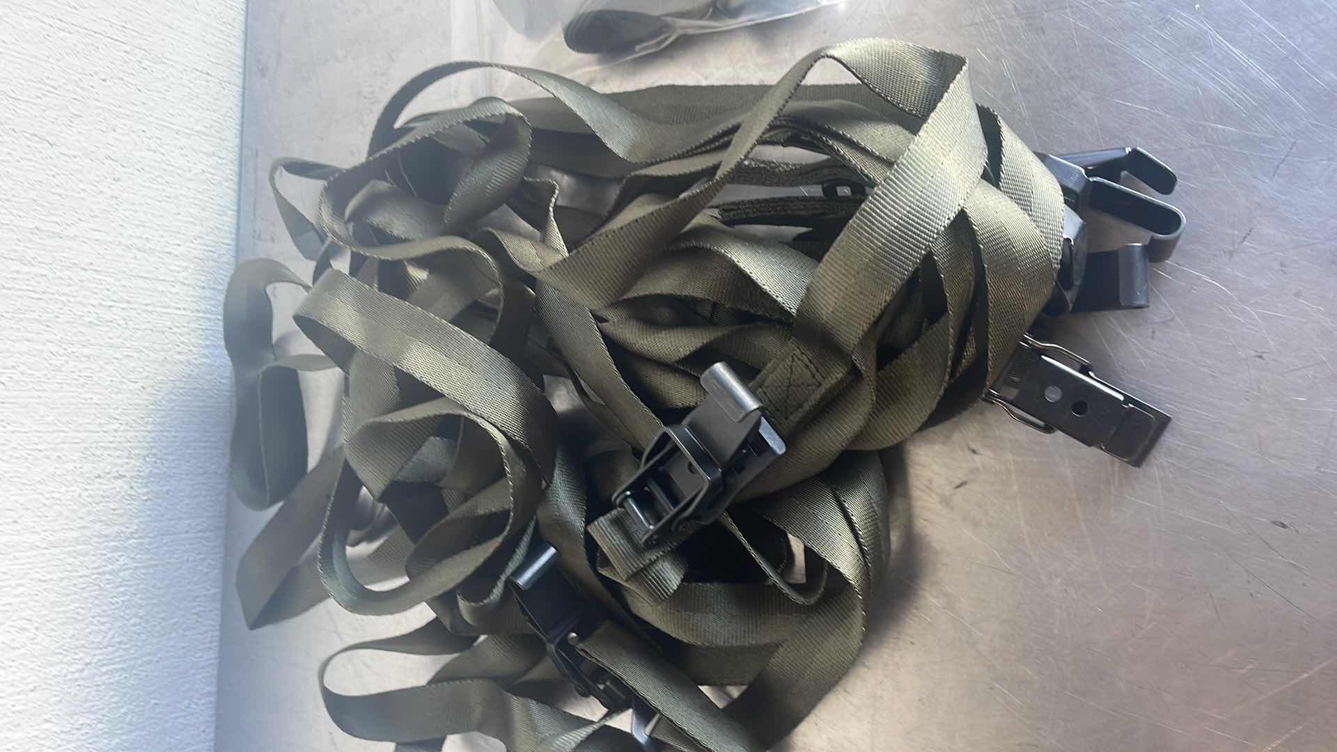 Photo 3 of USGI Military Strap Webbing Assembly 44" L x 1" W W/ Clip Attachments 10190635- 5 (8)