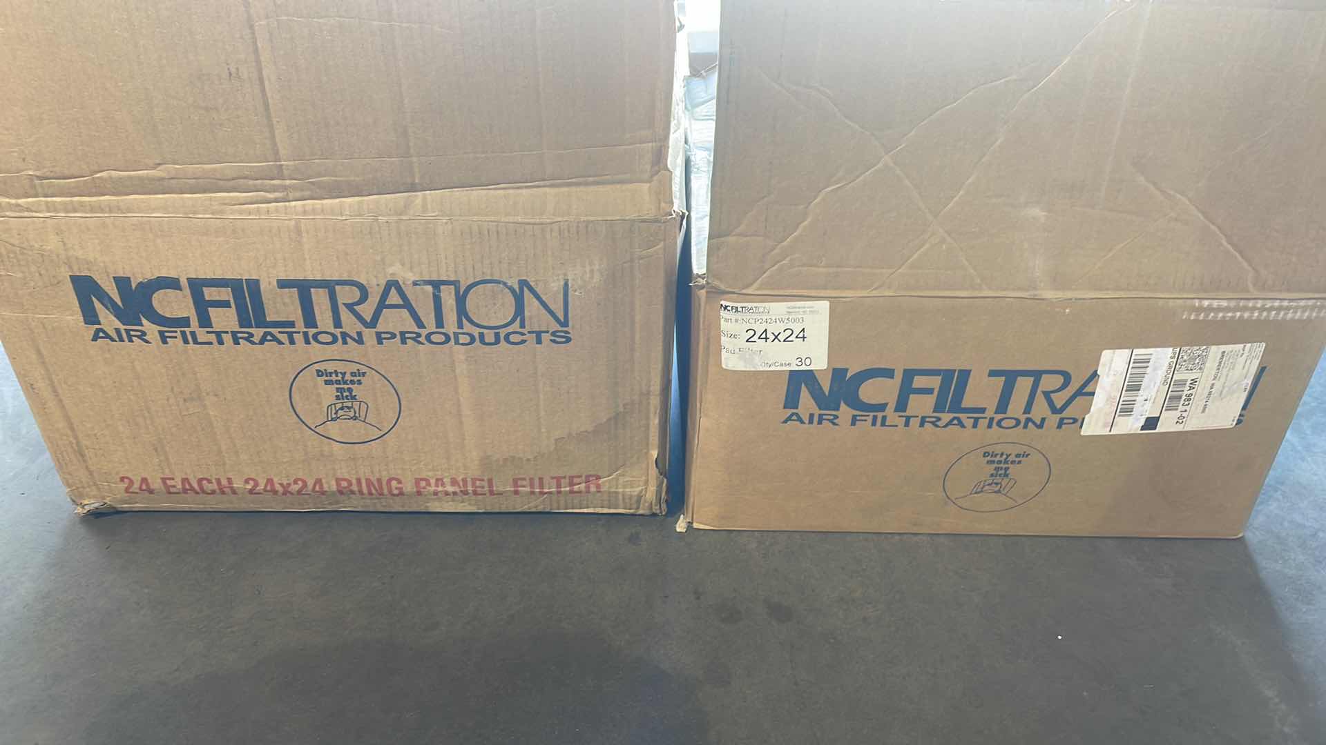 Photo 1 of NC FILTRATION 24” X 24” RING PANEL FILTERS (24) & 24” X 24” PAD FILTERS (30)