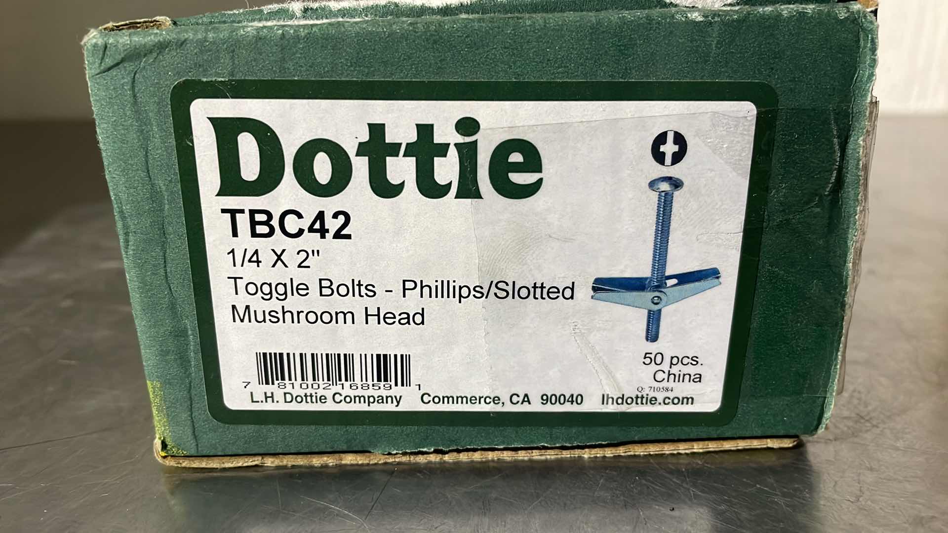 Photo 1 of DOTTIE 1/4” X 2” TOGGLE BOLTS PHILLIPS/SLOTTED MUSHROOM HEAD (50)