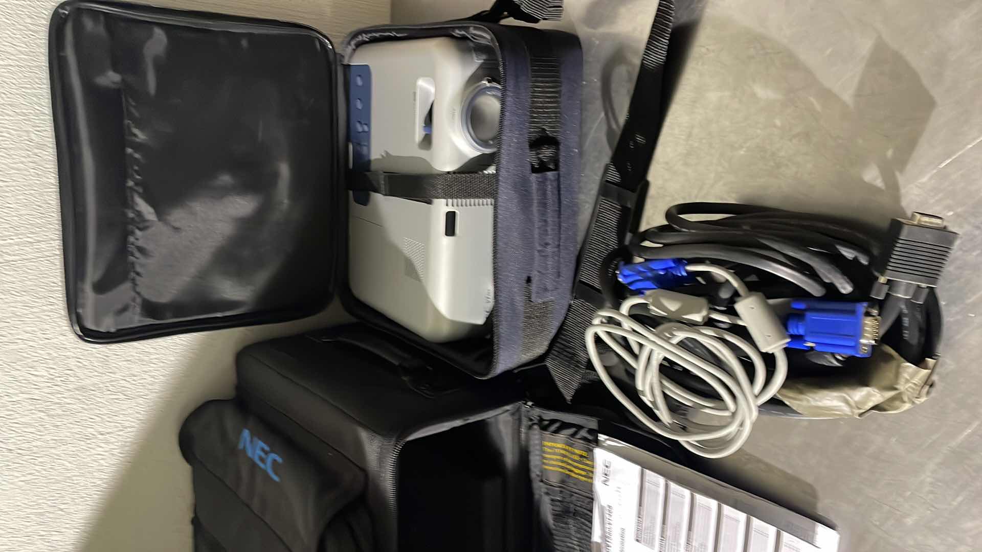 Photo 4 of NEC MULTI MEDIA LCD PROJECTOR -  NEC VT 465  WITH ROLLING CASE, CARRYING CASE AND LOTS OF CORDS