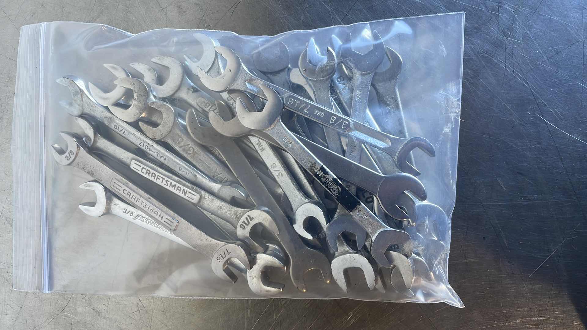 Photo 1 of U.S.A. VARIETY 3/8 & 7/16 OPEN END WRENCHES