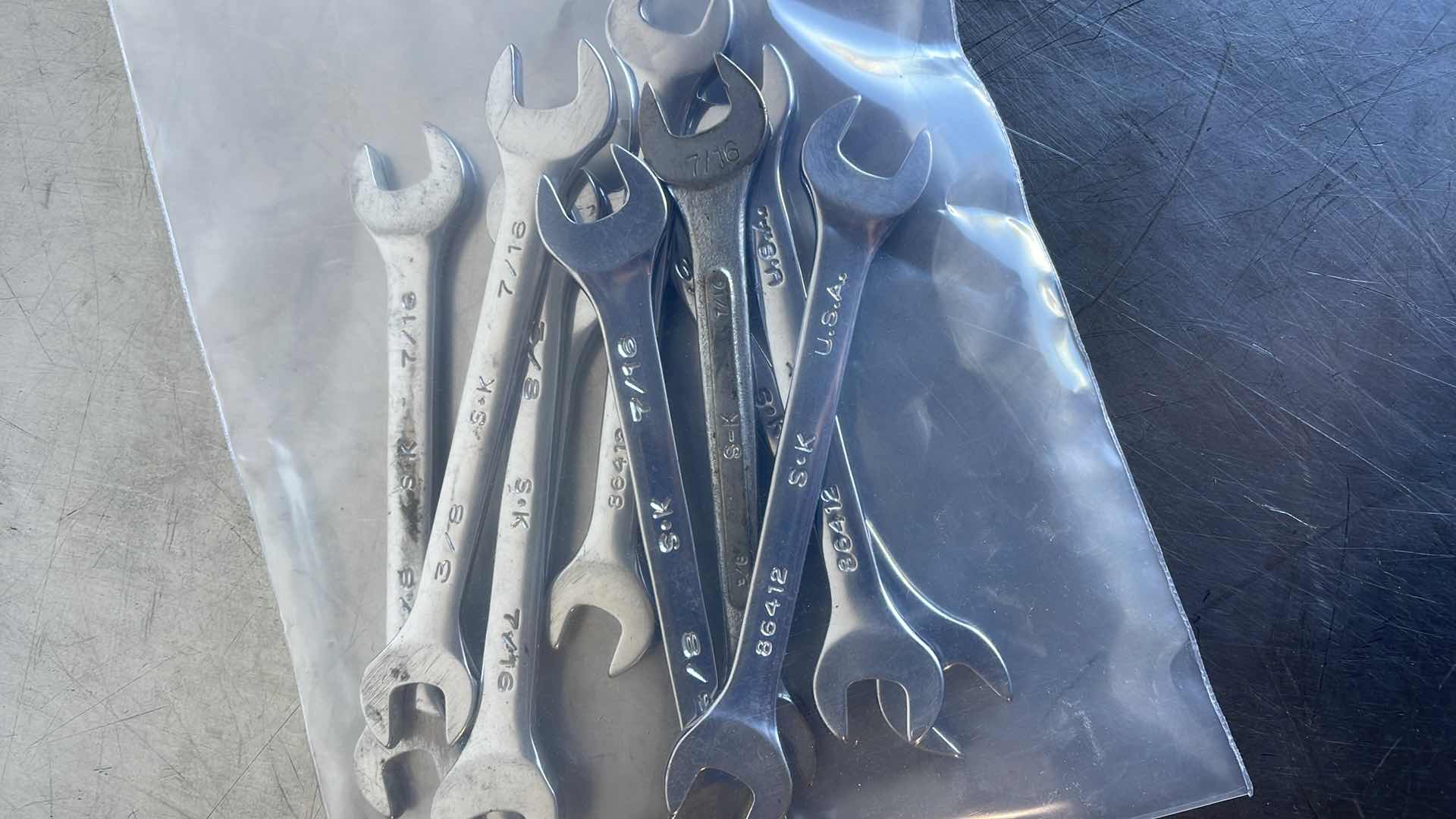 Photo 2 of SK U.S.A. 3/8 & 7/16 OPEN END WRENCHES (10)