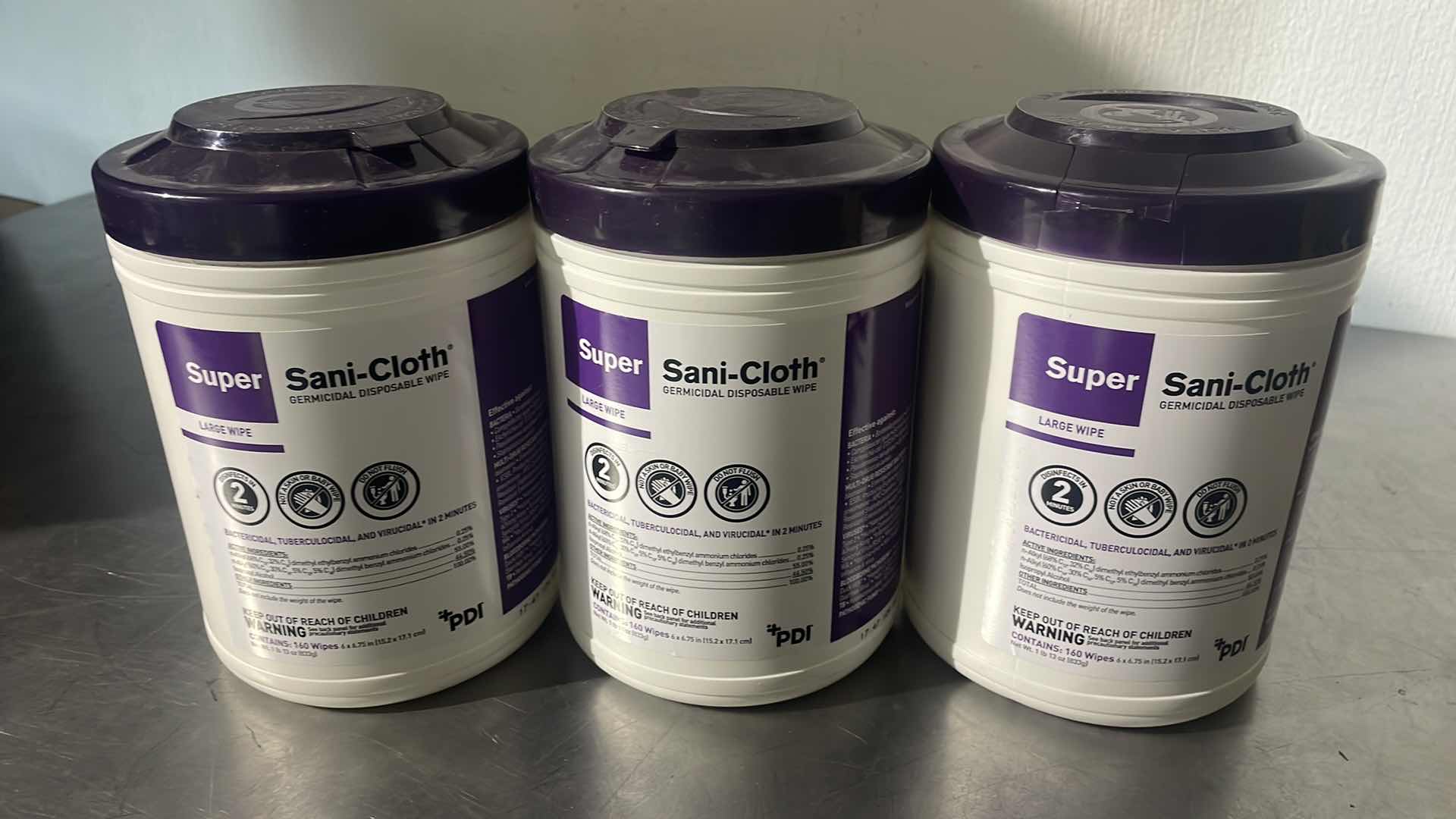 Photo 1 of SANI-CLOTH GERMICIDAL DISPOSAL LARGE WIPES(3) EXP 5/24