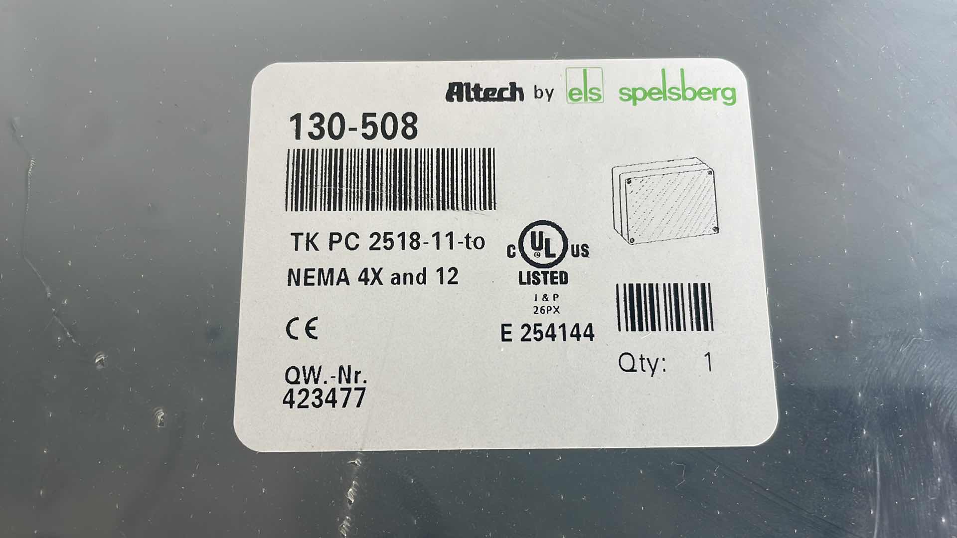 Photo 2 of NEW SEALED ALTECH BY ELS SPELSBERG INDUSTRIAL AUTOMATION ENCLOSURE 130-508 TK PC 2518-11 TO NEMA4X AND 12