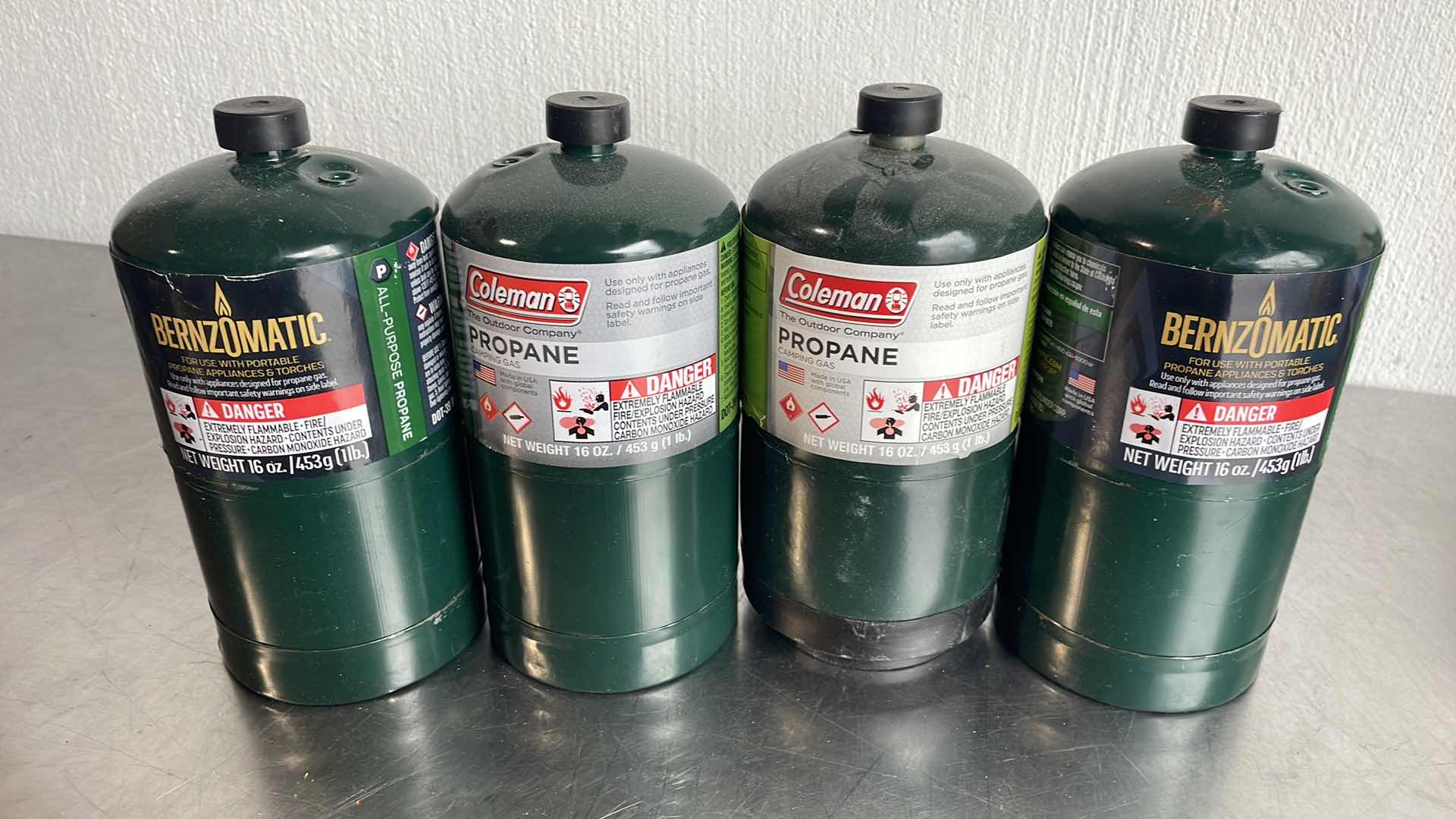 Photo 1 of PORTABLE PROPANE CAMPING TANKS 16OZ (1LB)(4)