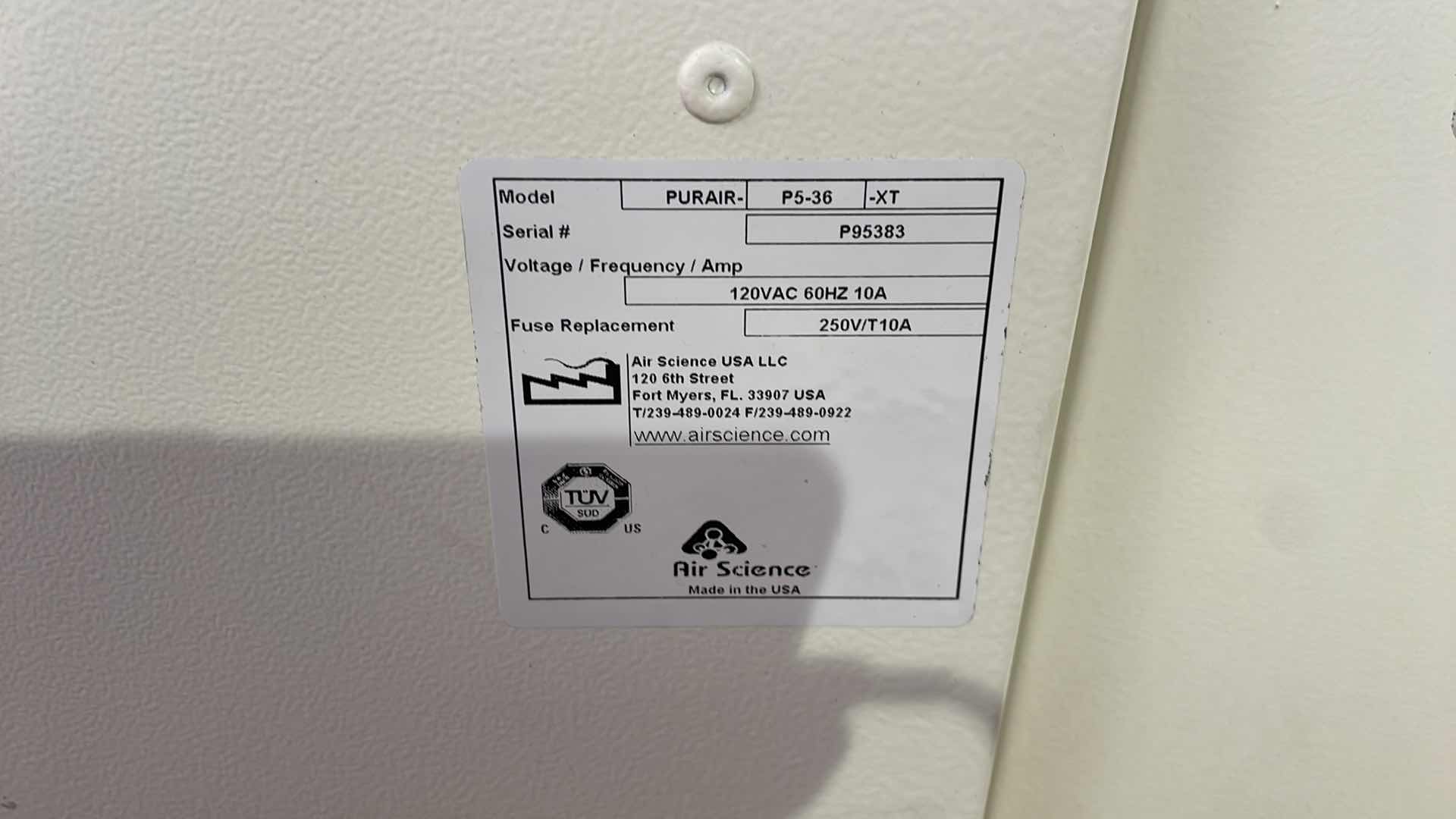 Photo 5 of AIR SCIENCE P5-36-XT PURAIR BASIC DUCTLESS FUME HOOD 120V 60HZ 10A (2)