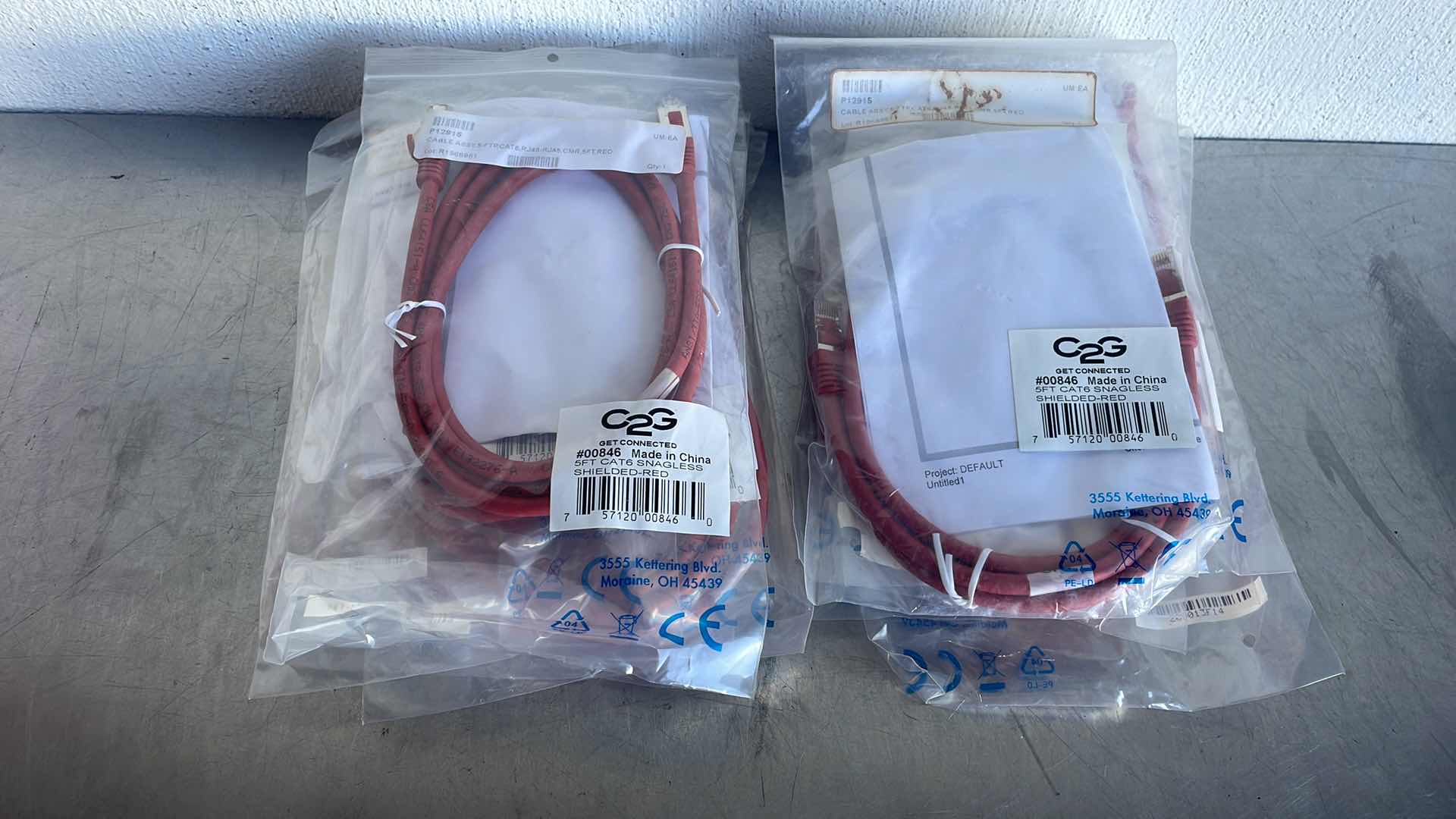 Photo 1 of C2G CABLE ASSEMBLY 5’ CAT6 SNAGLESS SHEILDED RED (10)