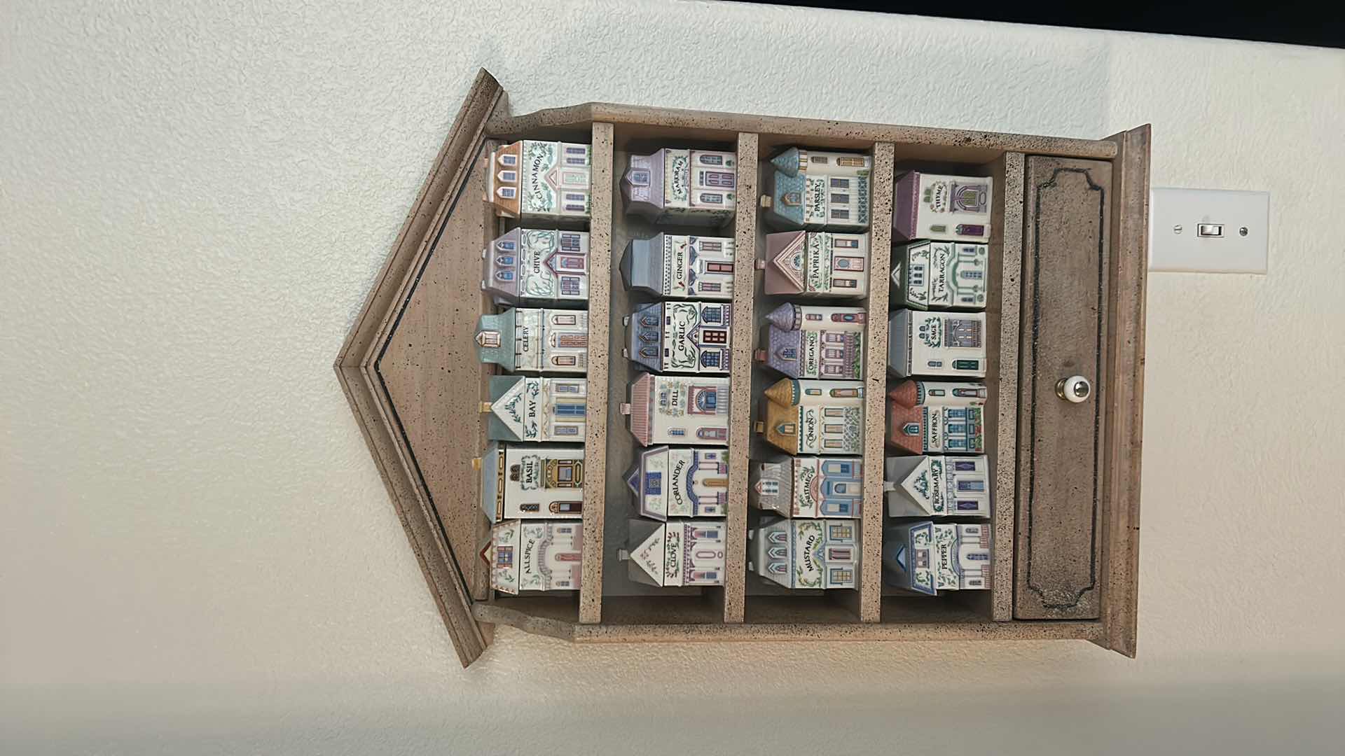 Photo 8 of LENOX SPICE VILLAGE - PORCELAIN MINI HOUSE SPICES IN WOOD CABINET 16” x 23”