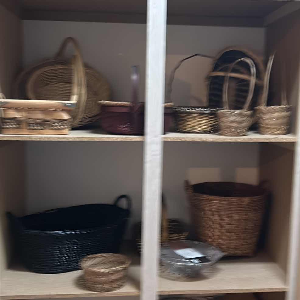 Photo 1 of SHELVES IN GARAGE - WICKER BASKETS