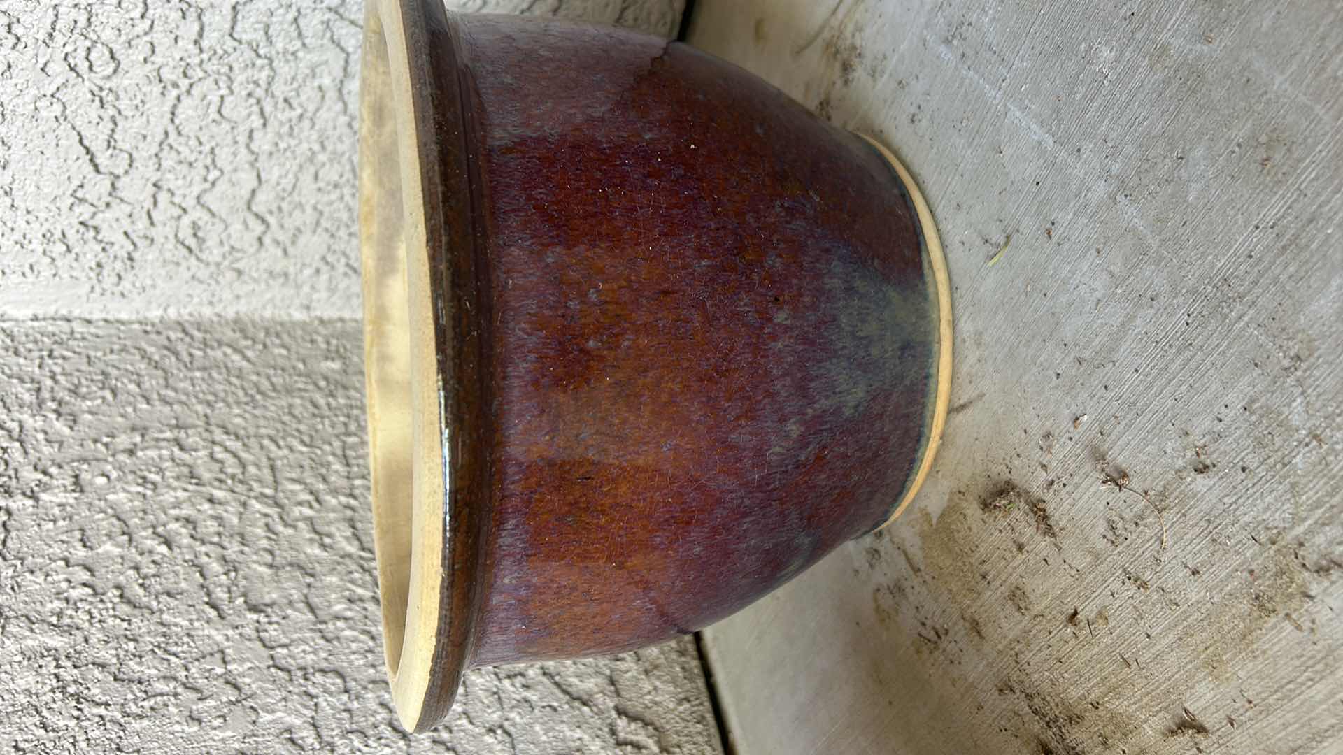 Photo 3 of 3 VERY HEAVY CERAMIC GLAZED POTTERY  LARGEST 12” x 8”