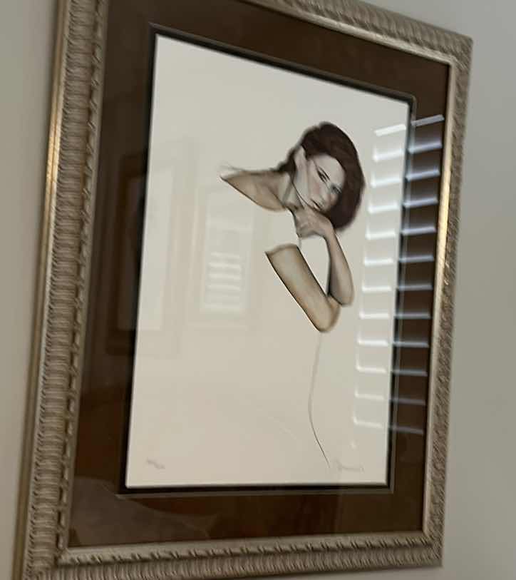 Photo 5 of HOME DECOR, ARTIST SIGNED AND NUMBERED, ROSAMOND 1885/2000, YOUNG WOMAN, FRAMED ARTWORK 31“ x 38“