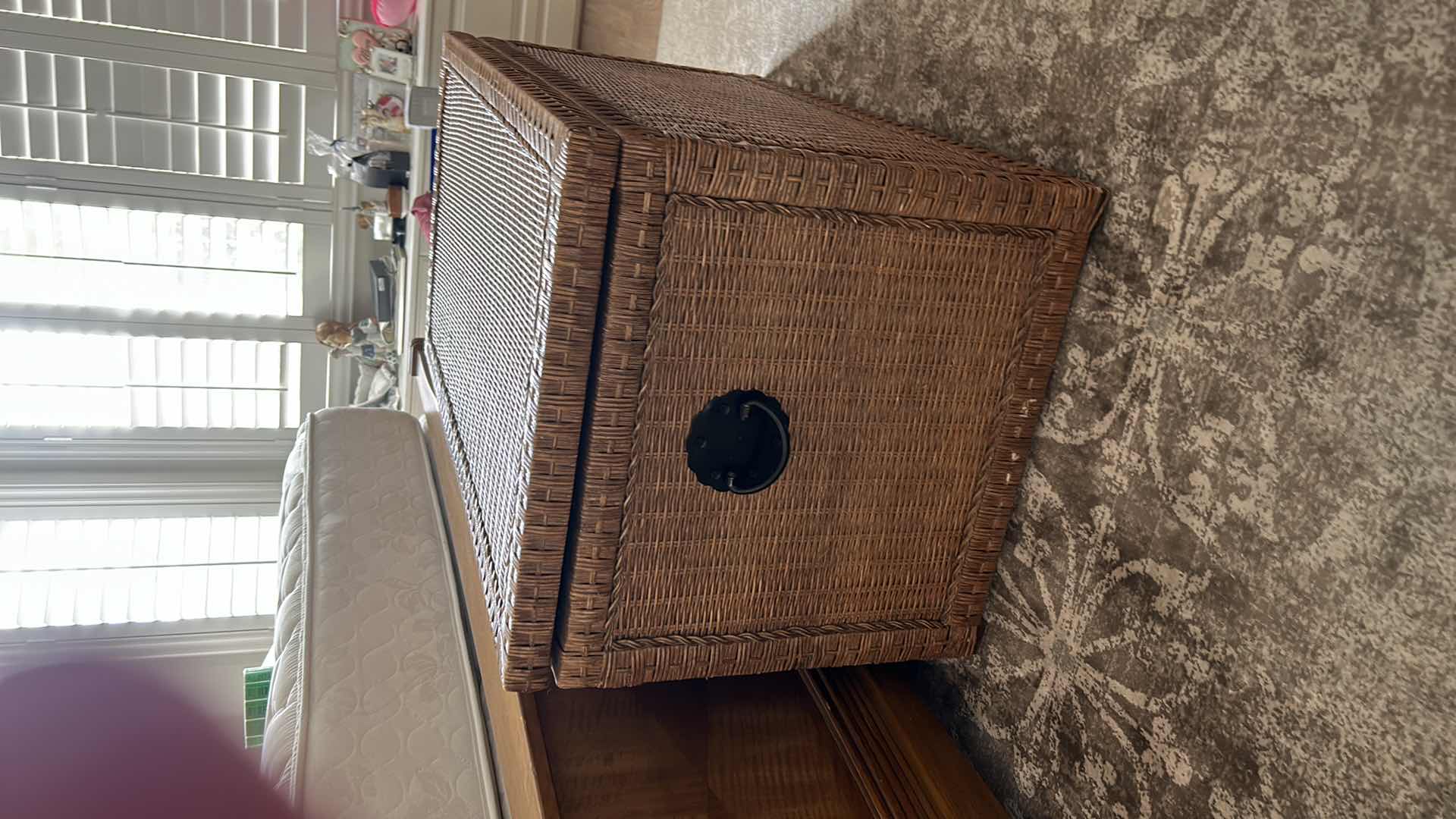 Photo 2 of LARGE WICKER CEDAR LINED TRUNK 36” x 20” x 20.5”.