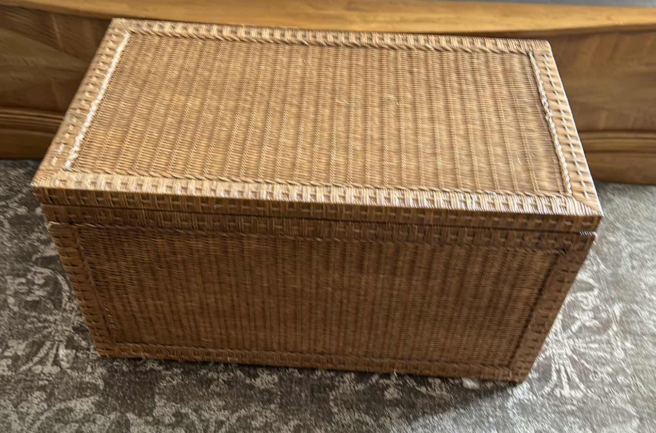 Photo 7 of LARGE WICKER CEDAR LINED TRUNK 36” x 20” x 20.5”.