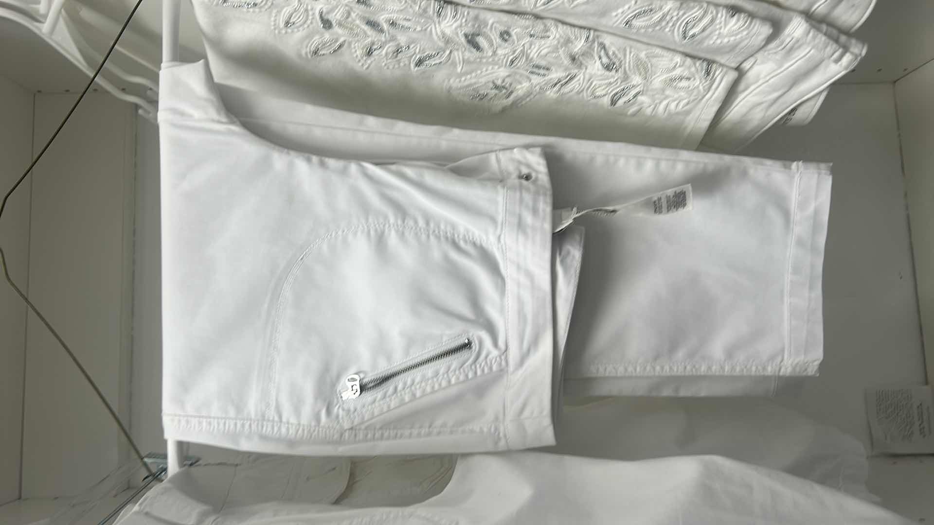 Photo 3 of 5 PAIRS LADIES WHITE PANTS AND SHORTS, CHICOS SIZE 0