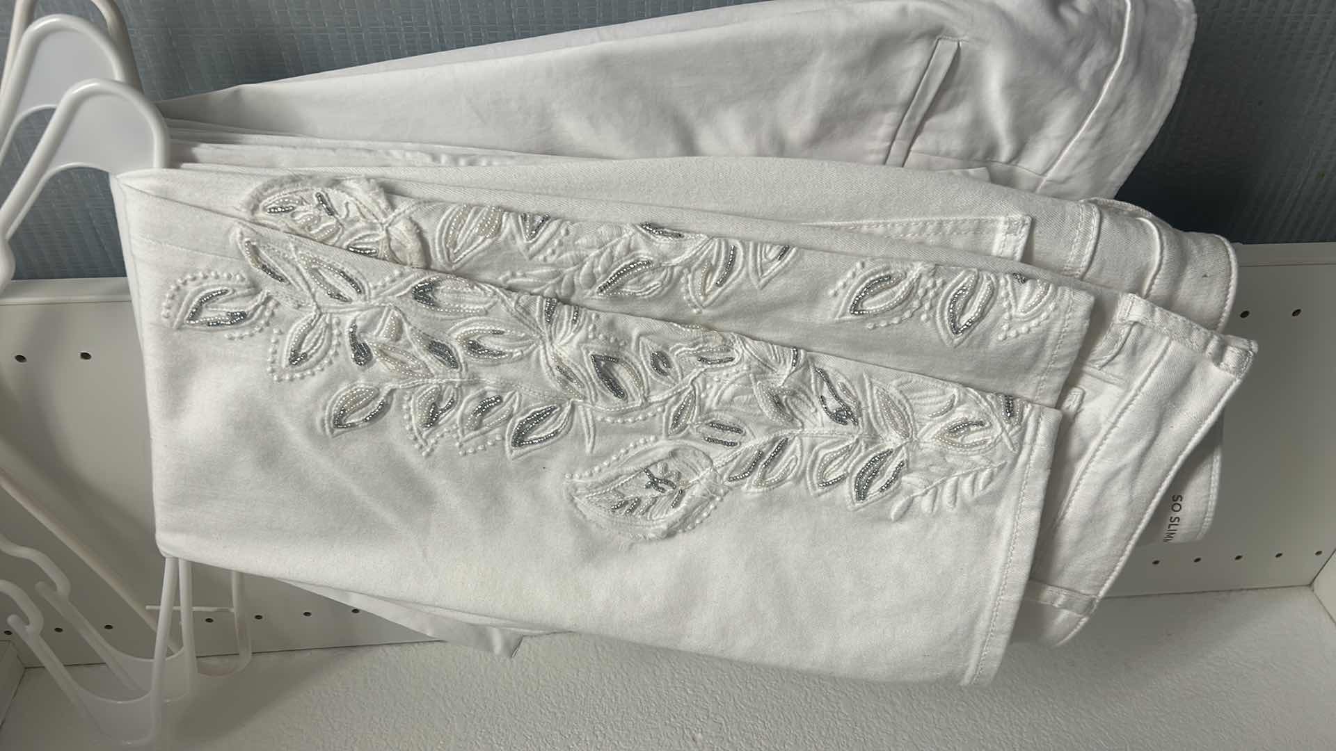 Photo 4 of 5 PAIRS LADIES WHITE PANTS AND SHORTS, CHICOS SIZE 0