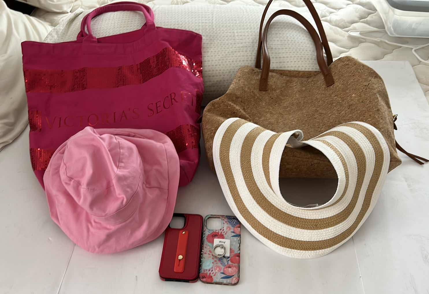 Photo 1 of 2 BEACH TOTES, 2 SUN HATS, 2 PHONE CASES