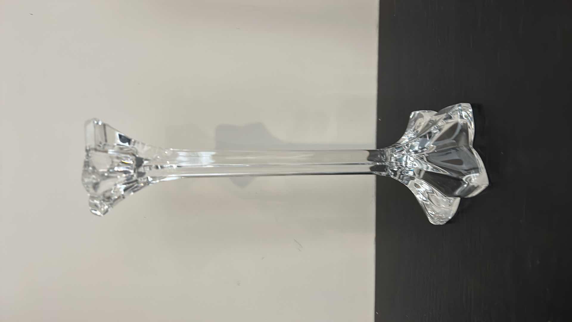 Photo 2 of 2 CRYSTAL CANDLE HOLDERS H9.25”