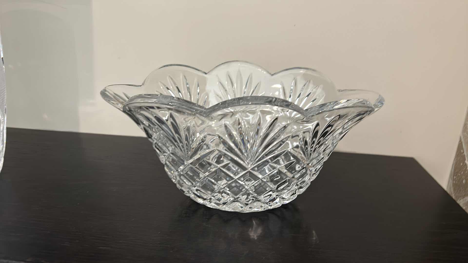 Photo 3 of CRYSTAL VASE AND SCALLOPED CRYSTAL BOWL, VASE H10”