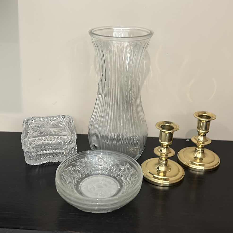 Photo 7 of CRYSTAL, BRASS AND GLASS ASSORTMENT