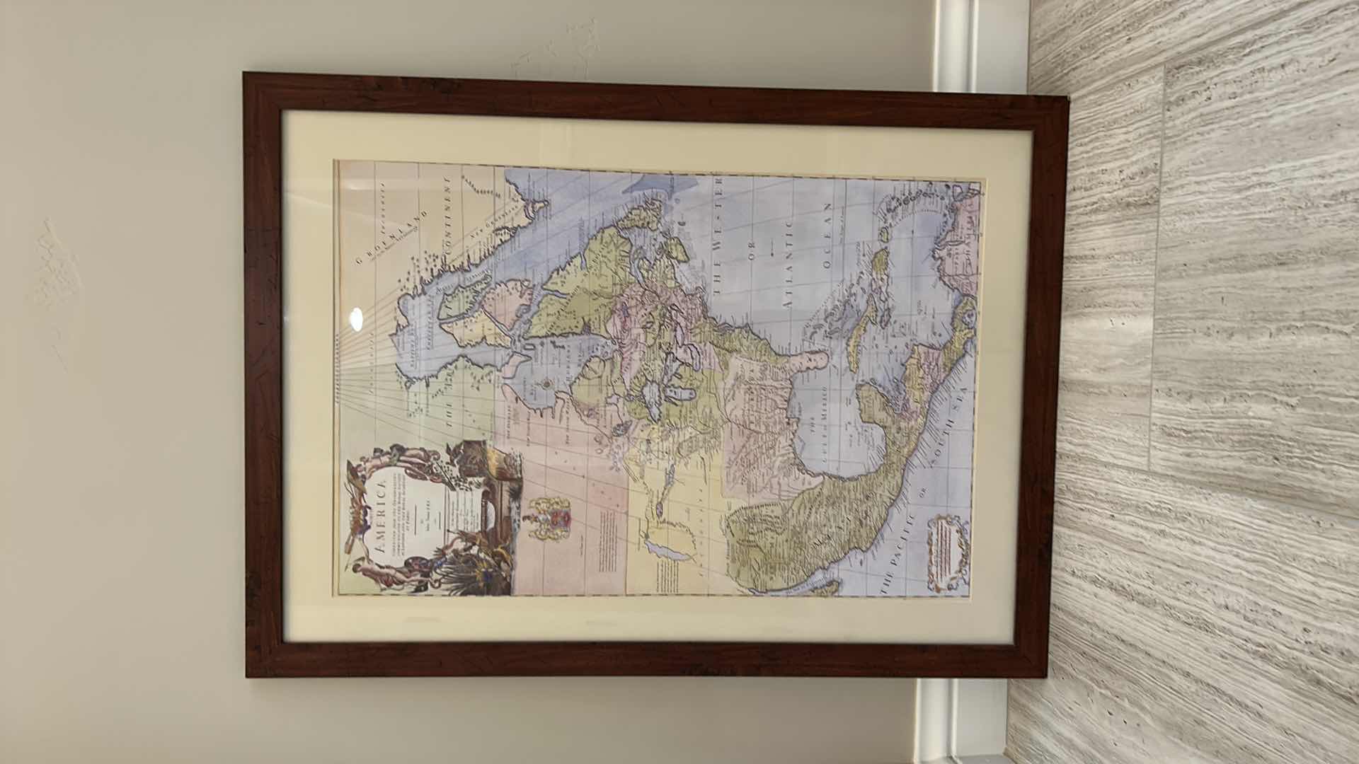 Photo 5 of WALL DECOR - MAP OF NORTH AMERICA FRAMED ARTWORK 30 1/4” x 41 1/4”