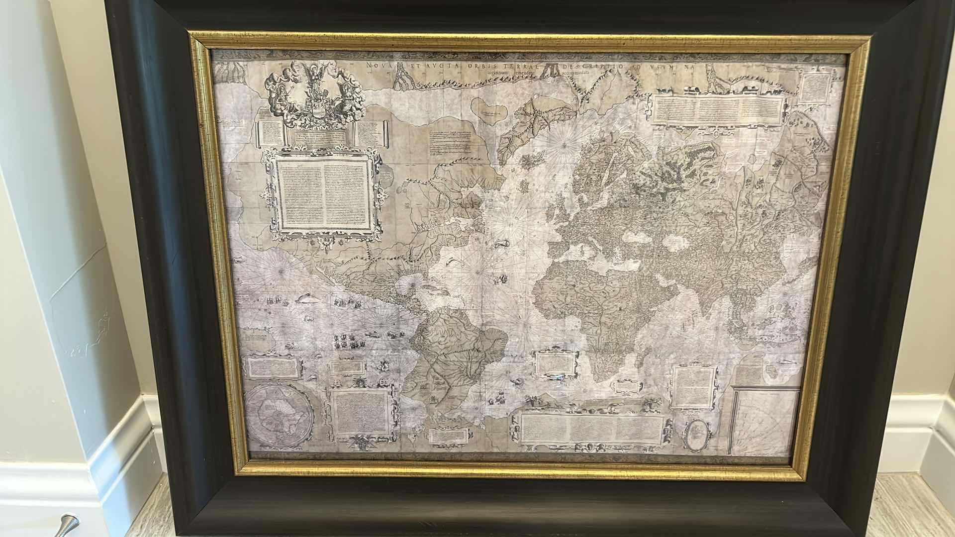 Photo 2 of WORLD MAP FRAMED ARTWORK 36 1/2” x 29”