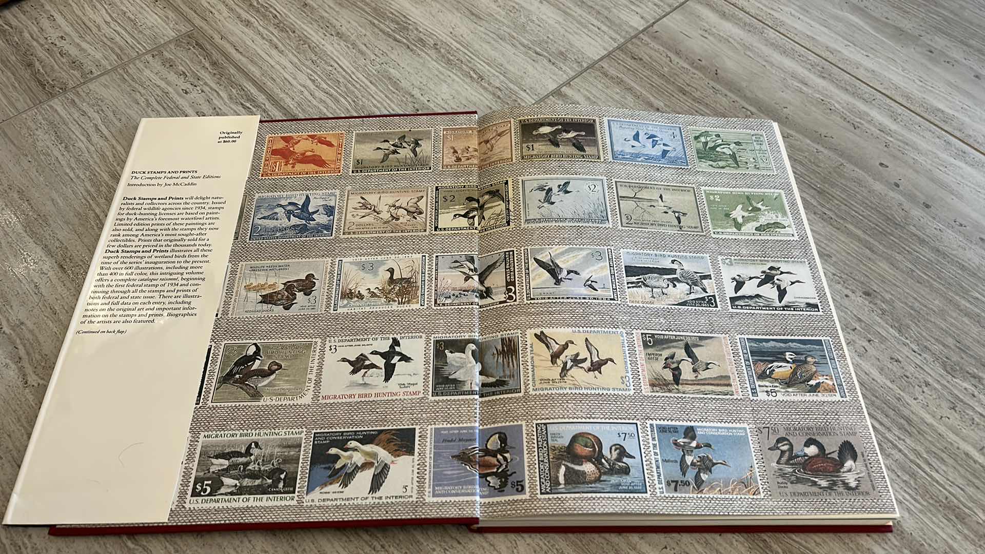 Photo 7 of 40 DUCK STAMPS, 1960’s - 1990’s and HARDCOVER DUCK STAMP COFFEE TABLE BOOK, FRAMED BY DECADE ARTWORK 9“ x 29 1/2“