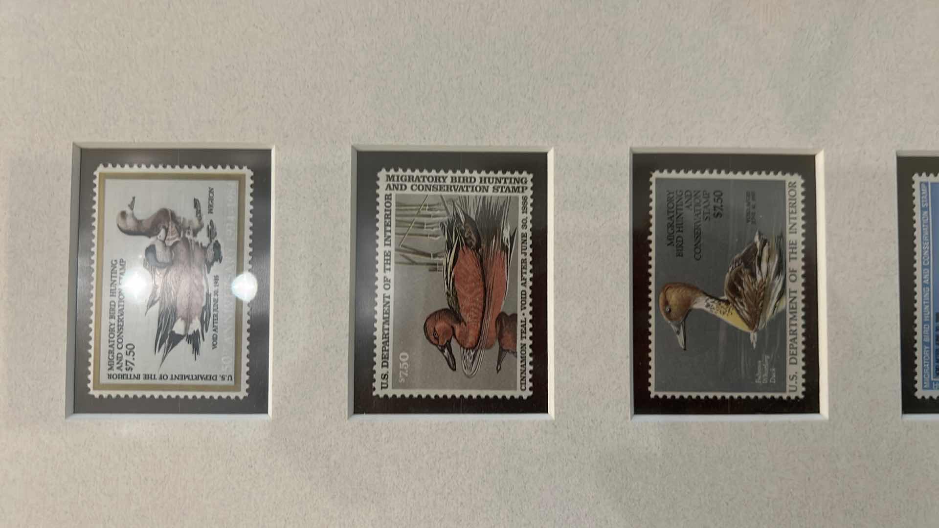 Photo 10 of 40 DUCK STAMPS, 1960’s - 1990’s and HARDCOVER DUCK STAMP COFFEE TABLE BOOK, FRAMED BY DECADE ARTWORK 9“ x 29 1/2“