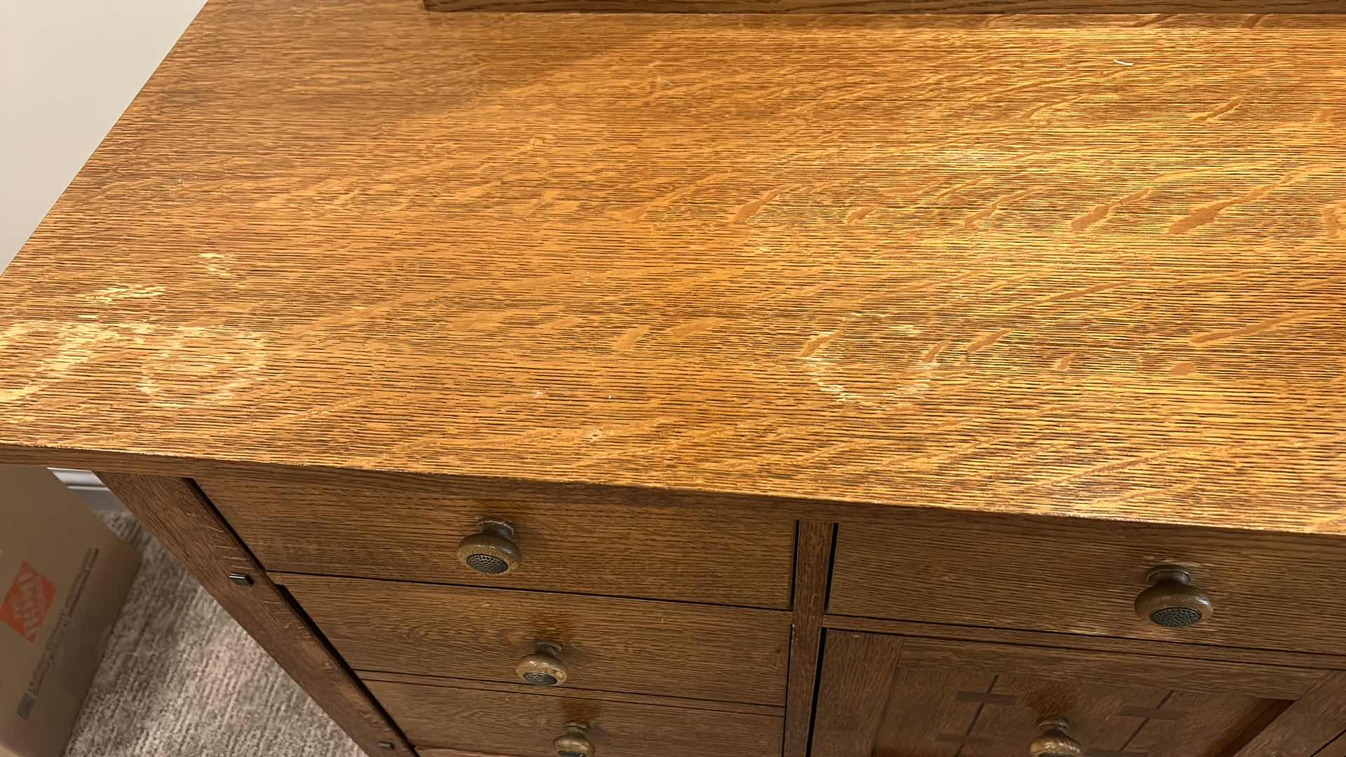 Photo 4 of IMPRESSIONS BY THOMASVILLE CHEST OF DRAWERS WITH MIRROR (water marks) 54 1/2” x 19” x 7’